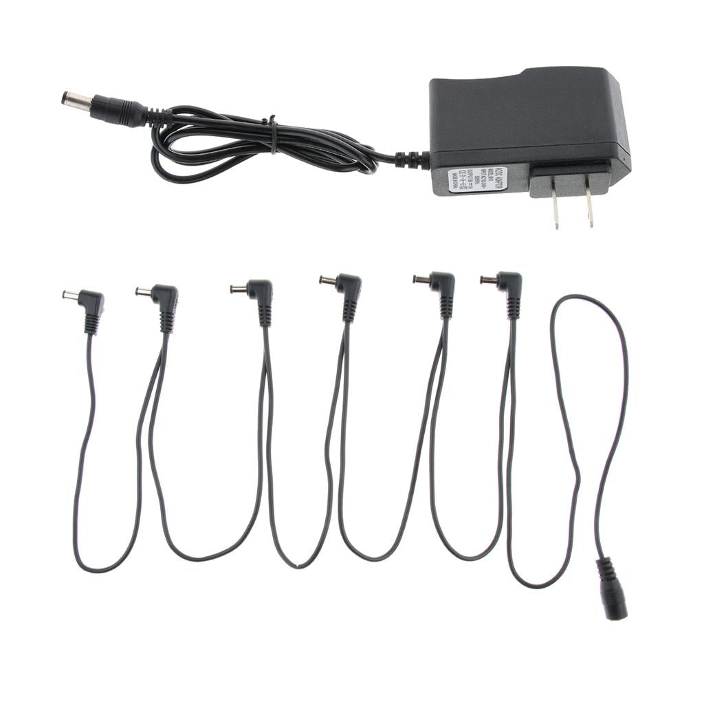 1 to 6 Way Guitar Effect Pedals Power Supply Cable Right Angle Round Jacks