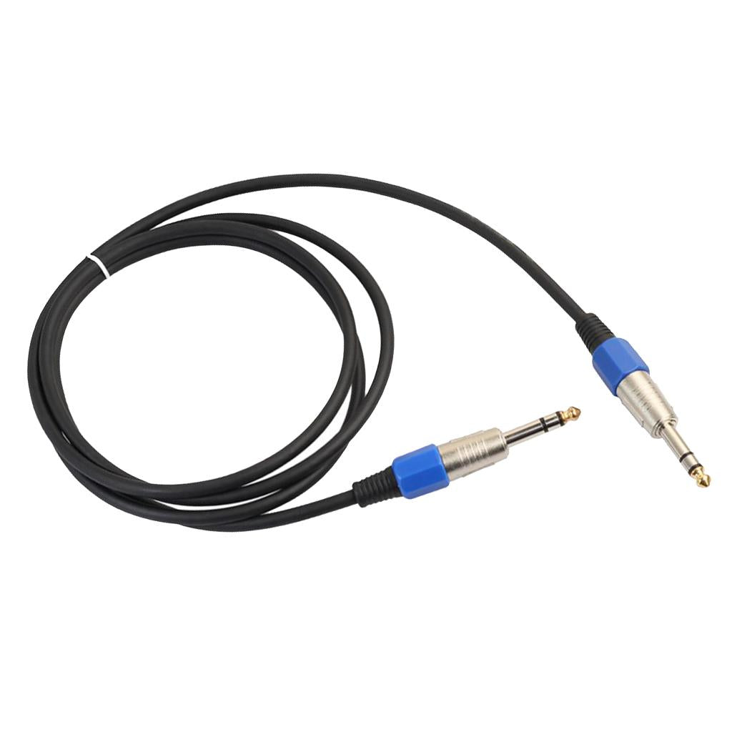 Stereo 6.35mm Electric Guitar Bass Cable Amp Cord for Home Theatre KTV 1.8m
