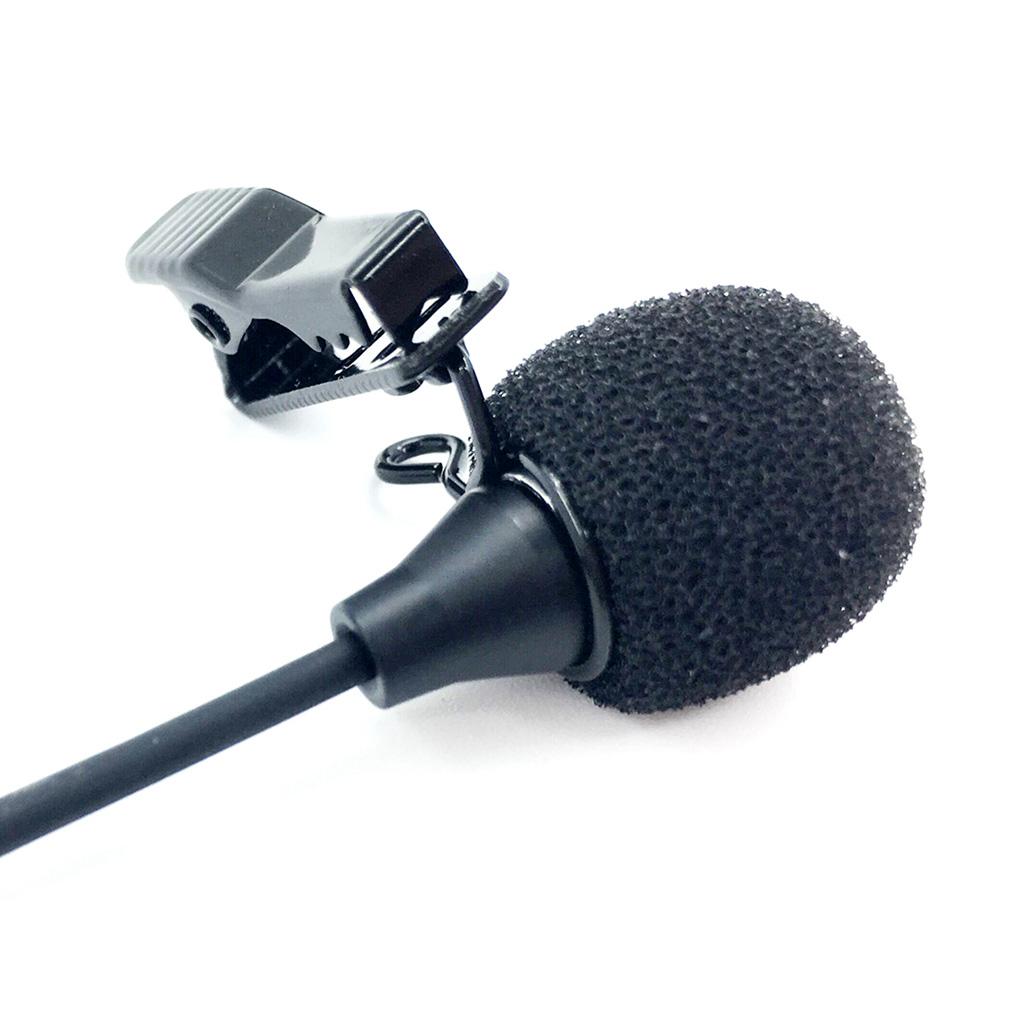 Mini 3.5mm Plug Lapel Clip Microphone for PC Cell Phone Pad Black