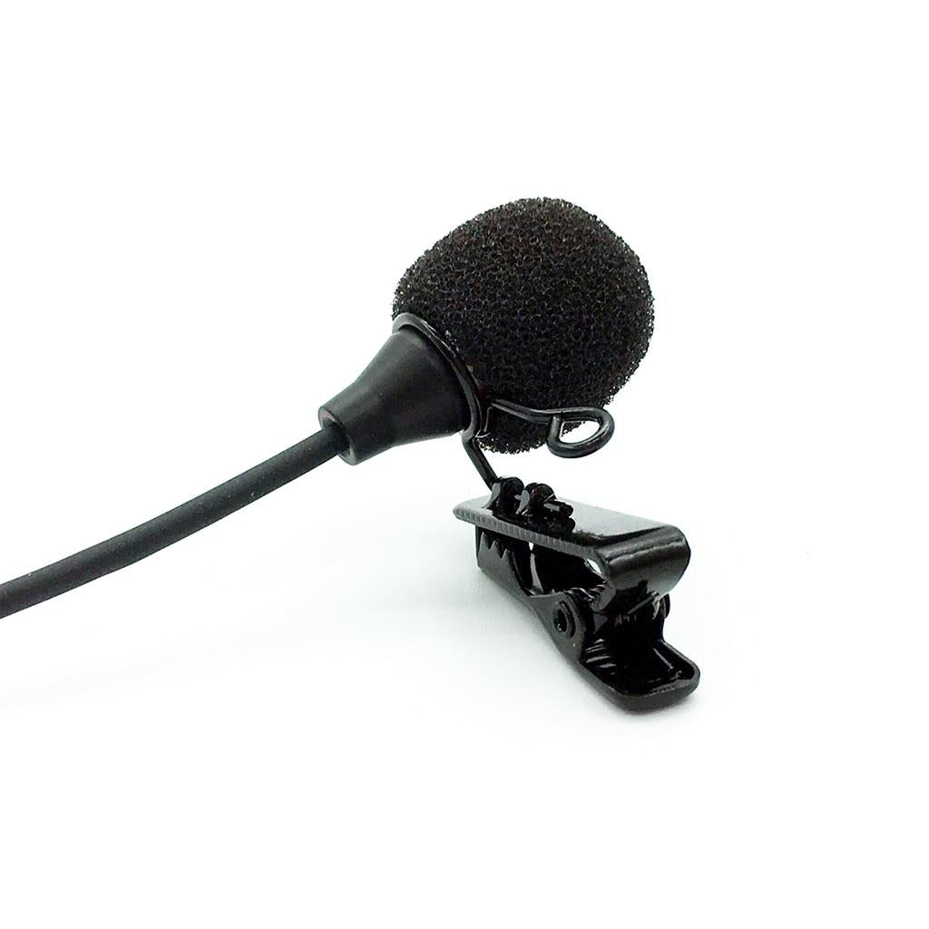 Mini 3.5mm Plug Lapel Clip Microphone for PC Cell Phone Pad Black