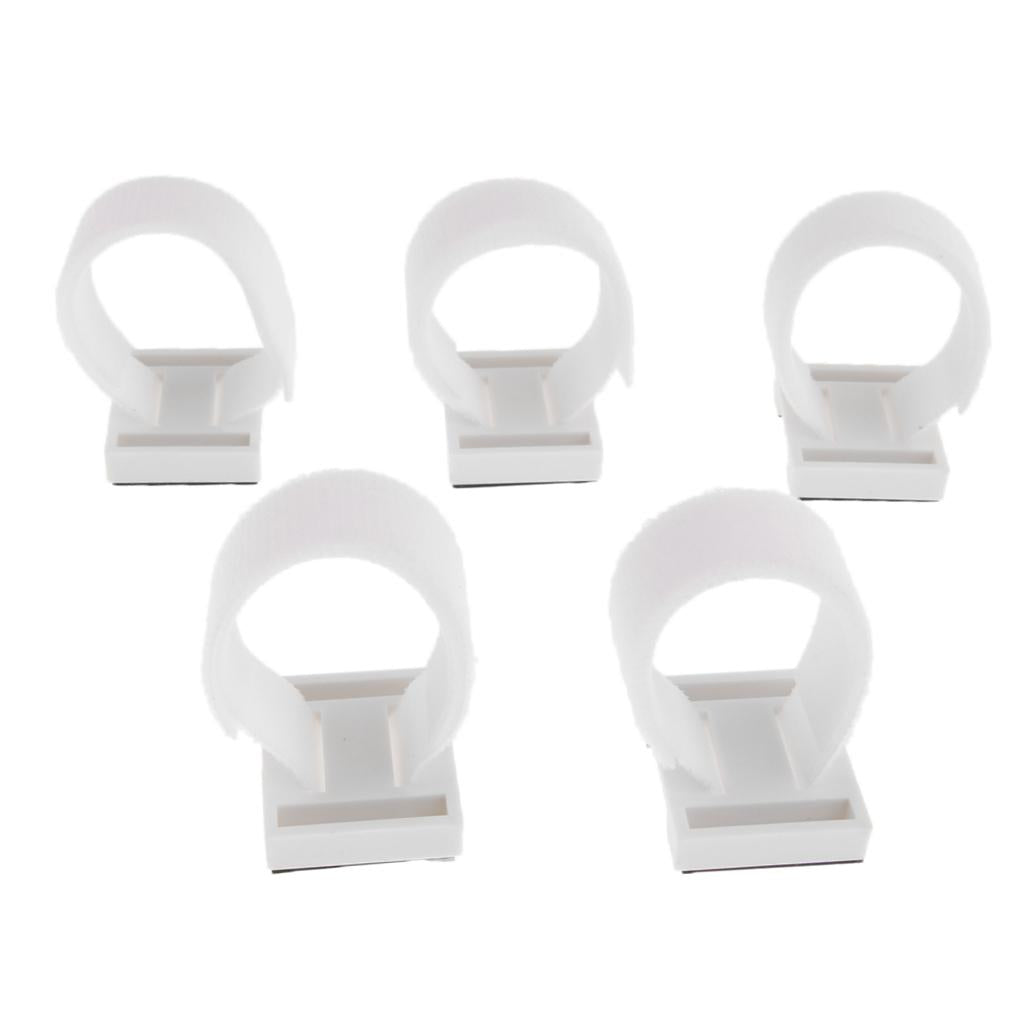 5 Pieces Microphone Clip Holder Support for Wired Wireless Mic Parts White