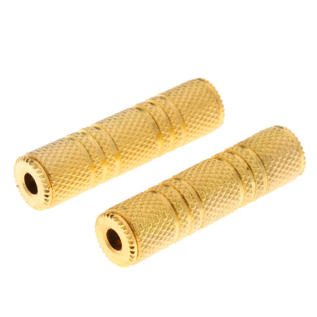 2pcs Stereo 3.5mm Female to Female Jack Adapter Audio Coupler Connector