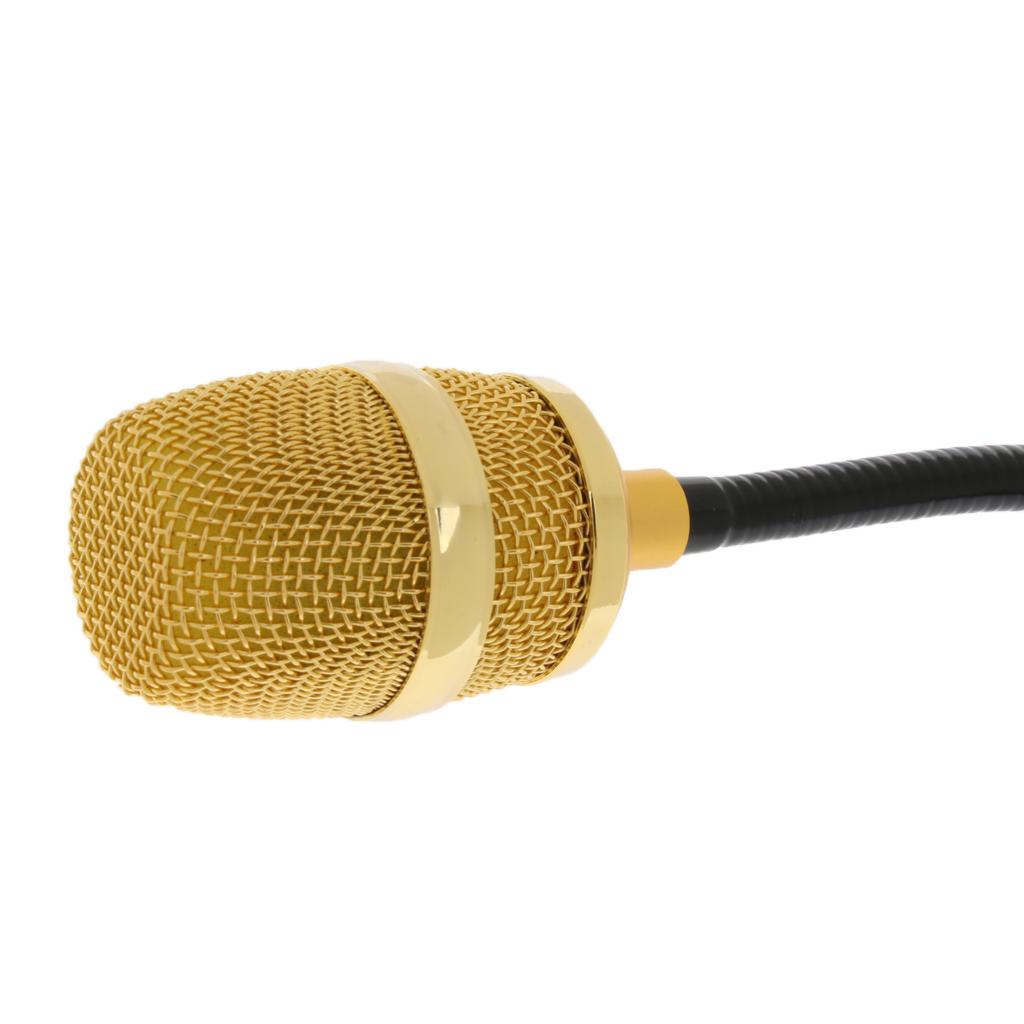 Durable 1 Set 6.35mm Jack Neck Hang Gooseneck Singing Microphone Mic