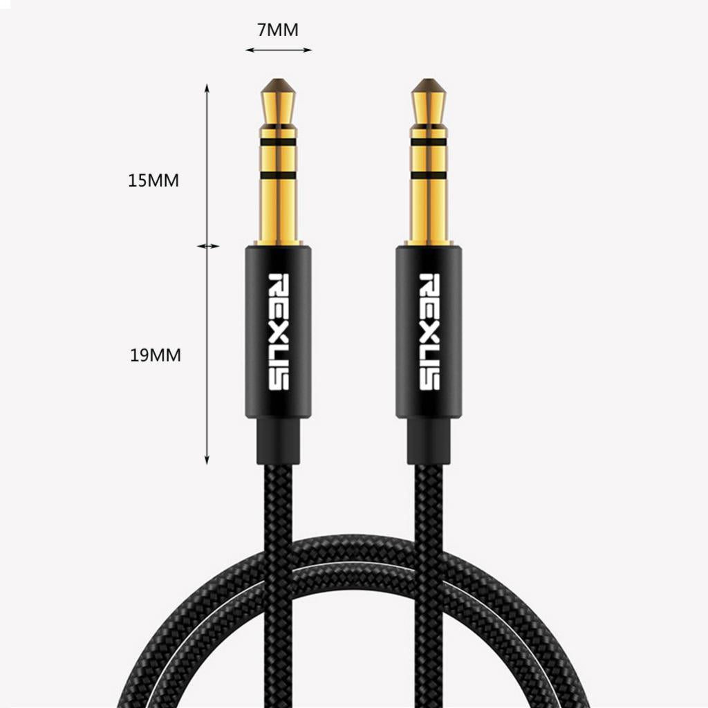 3.5mm Stereo Gold-plated Head Car AUX Audio Cable for Phone /Speaker 180cm