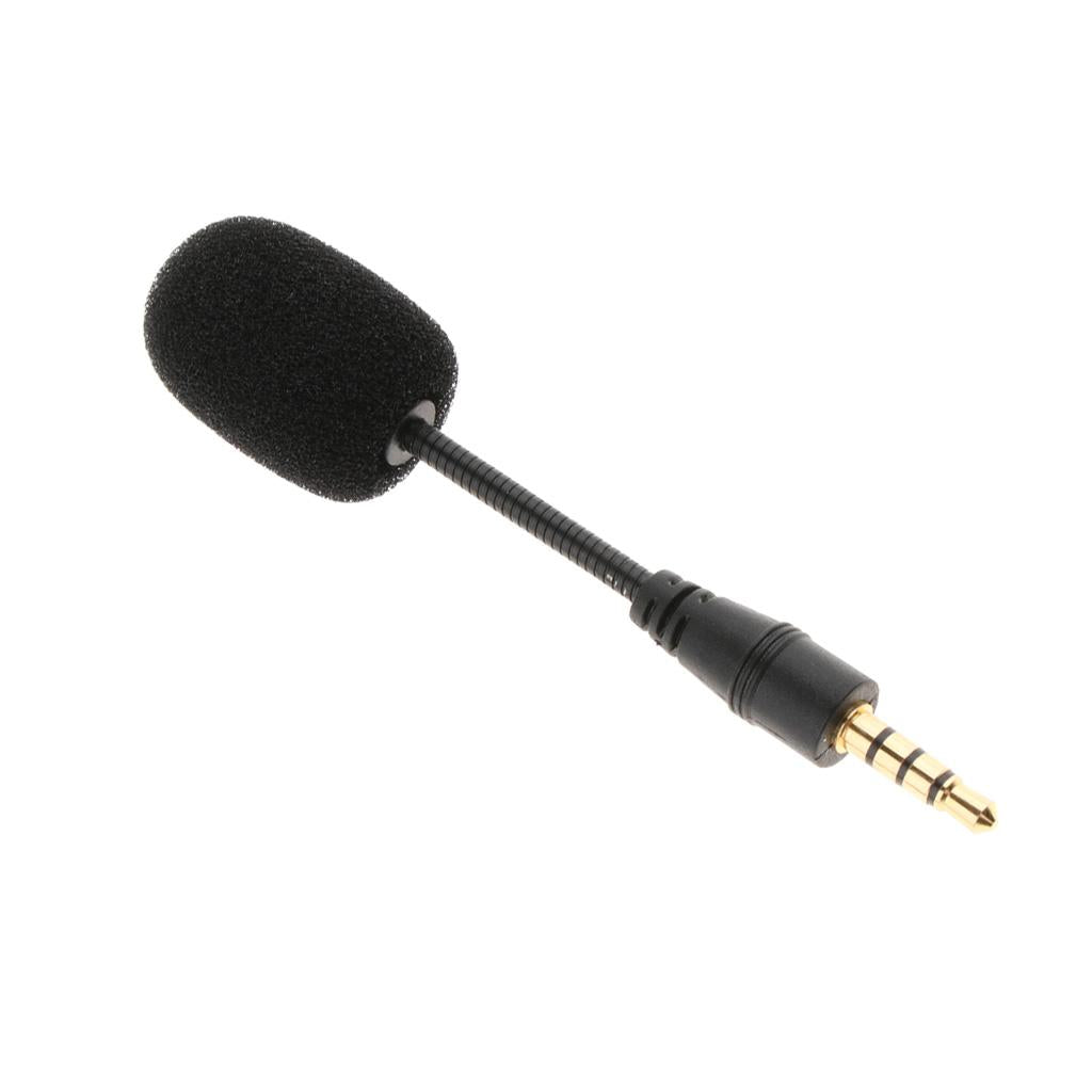 3.5mm Black Stereo Mini USB Mic Microphone 3.5mm 4 Pole Pin Straight Head