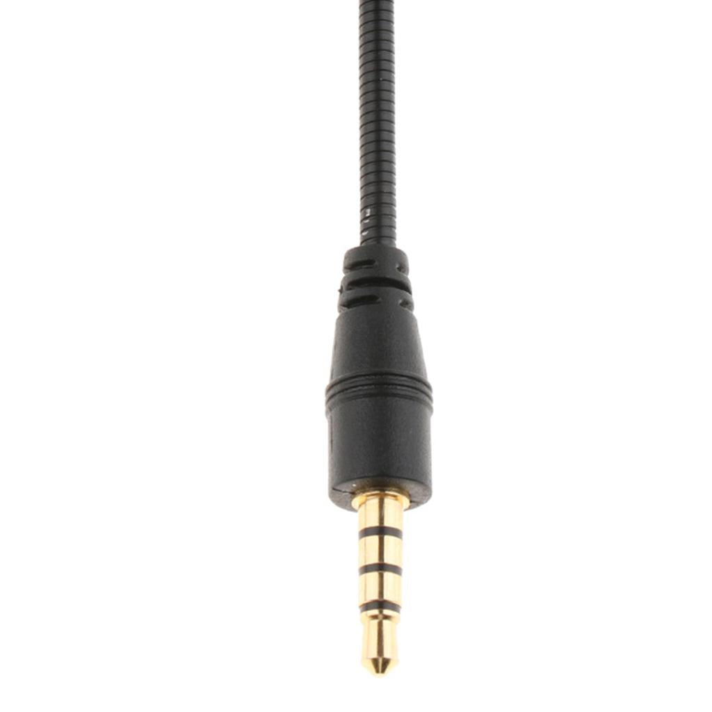 3.5mm Black Stereo Mini USB Mic Microphone 3.5mm 4 Pole Pin Straight Head