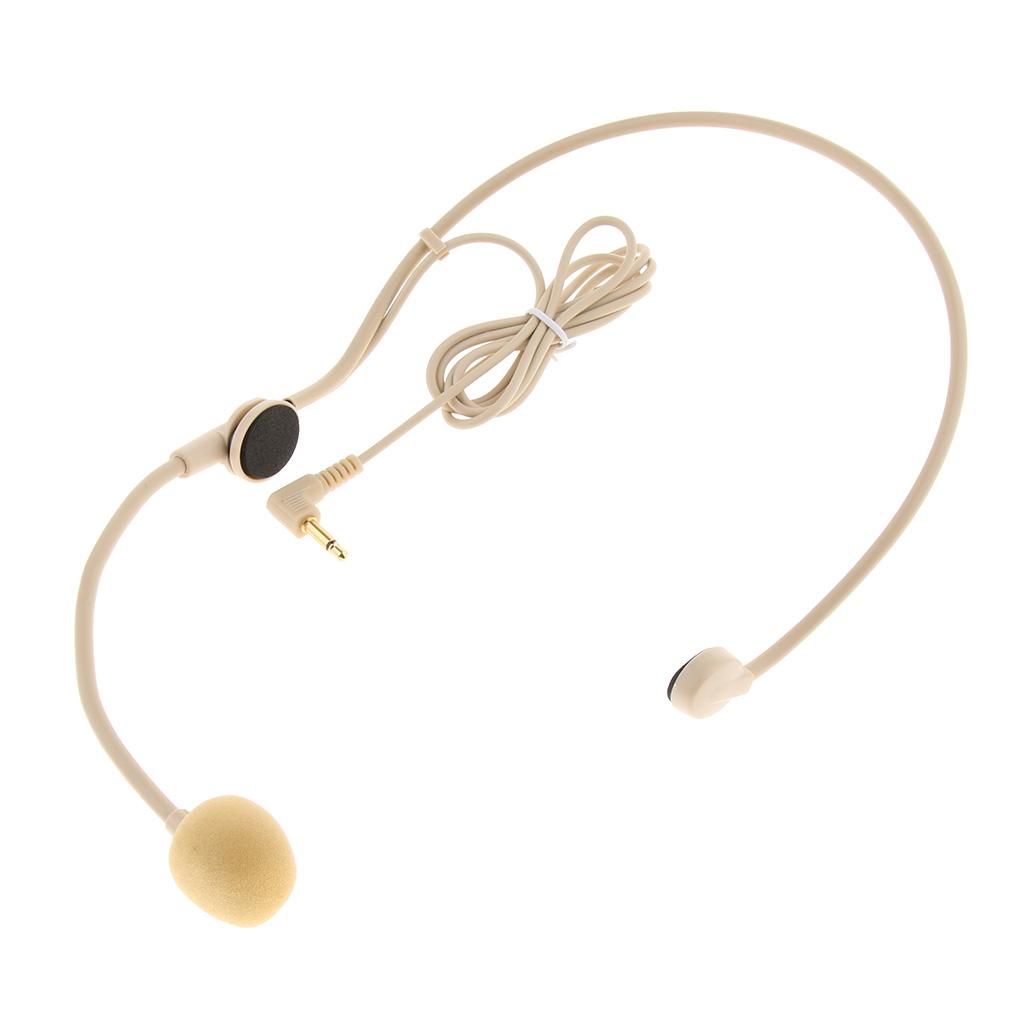 Wired 3.5mm Headset Headworn Microphone Condenser Mic For Tour Guide Skin