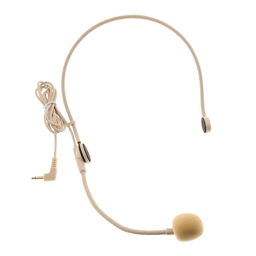 Wired 3.5mm Headset Headworn Microphone Condenser Mic For Tour Guide Skin