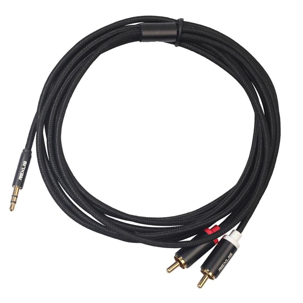 Stereo Audio Cable Wire Cord 3.5mm to 2 RCA Male Y Splitter Cable 100cm