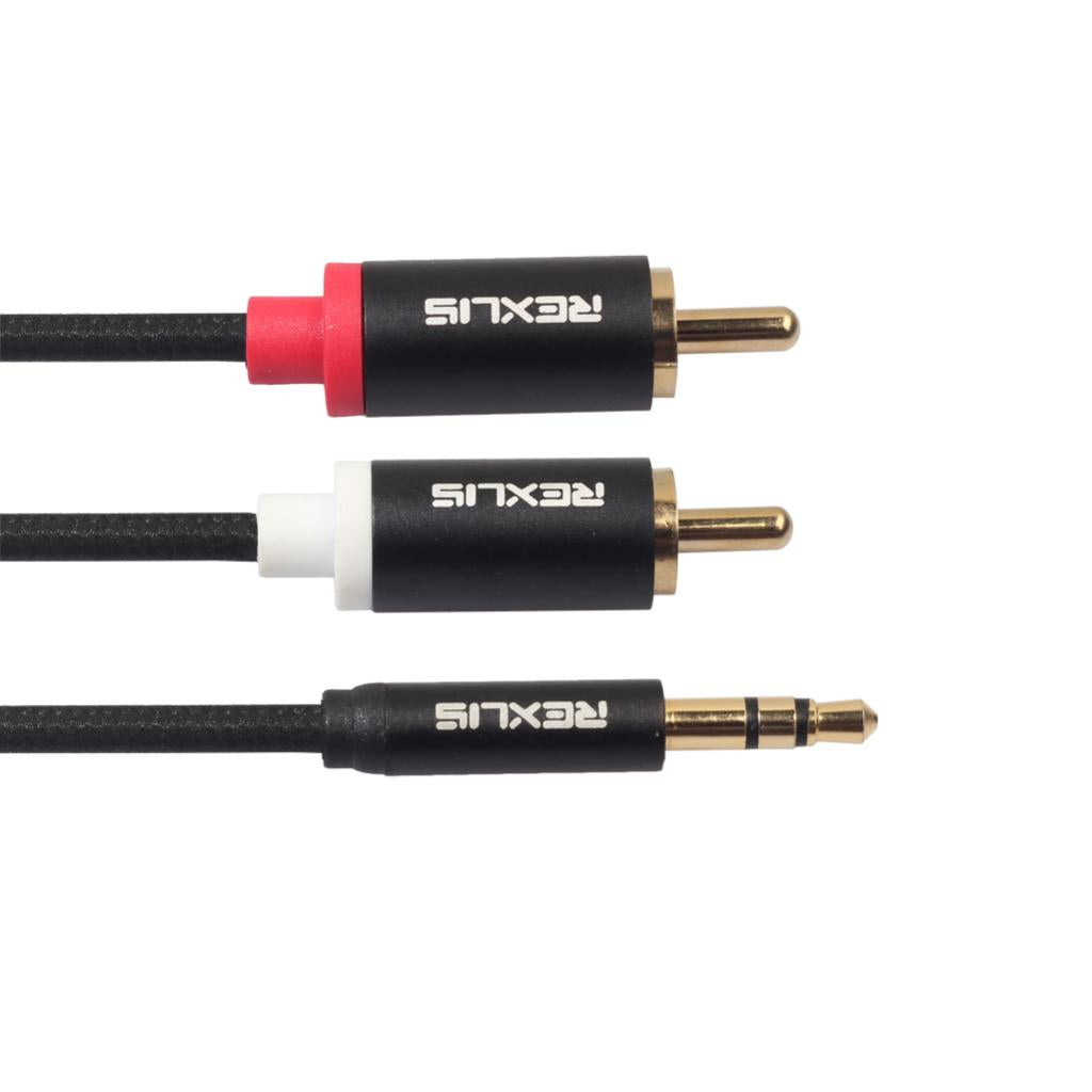 Stereo Audio Cable Wire Cord 3.5mm to 2 RCA Male Y Splitter Cable 500cm