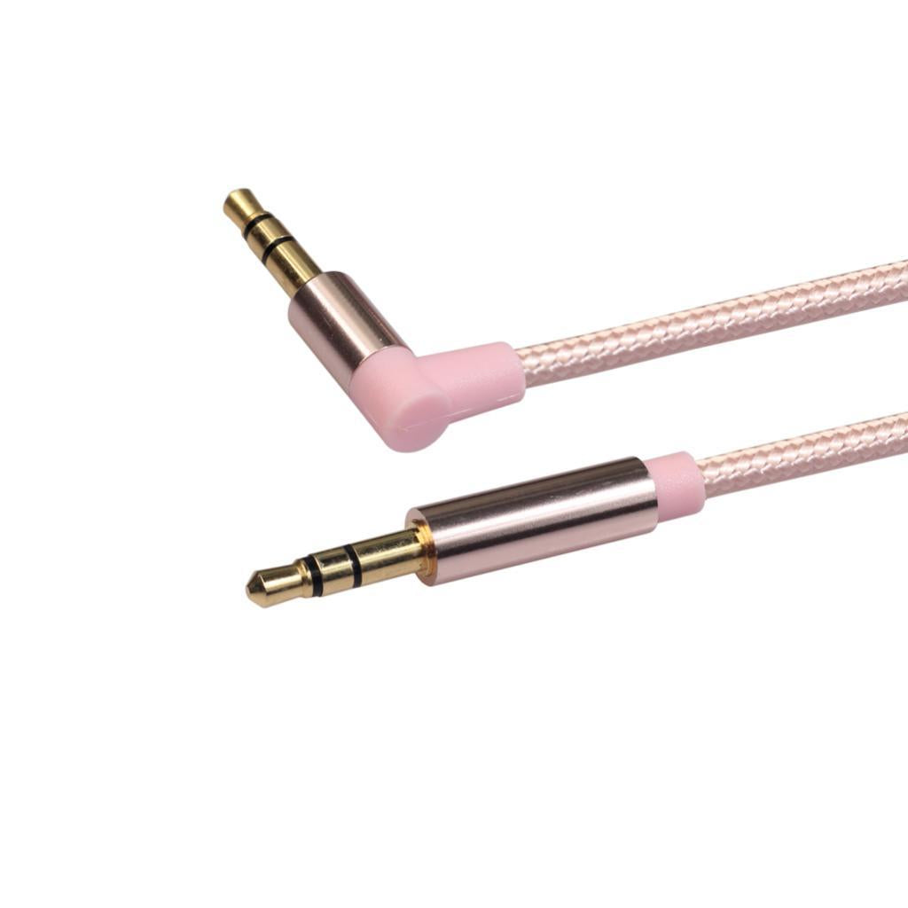 3.5mm Right Angle to Straight Audio Male to Male Stereo Jack Cable Cord 10cm