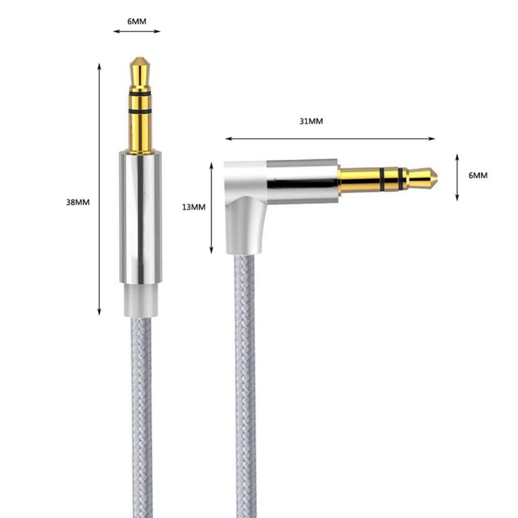 3.5mm Audio Cable Nylon Braided Male to Male Aux Cord 200cm