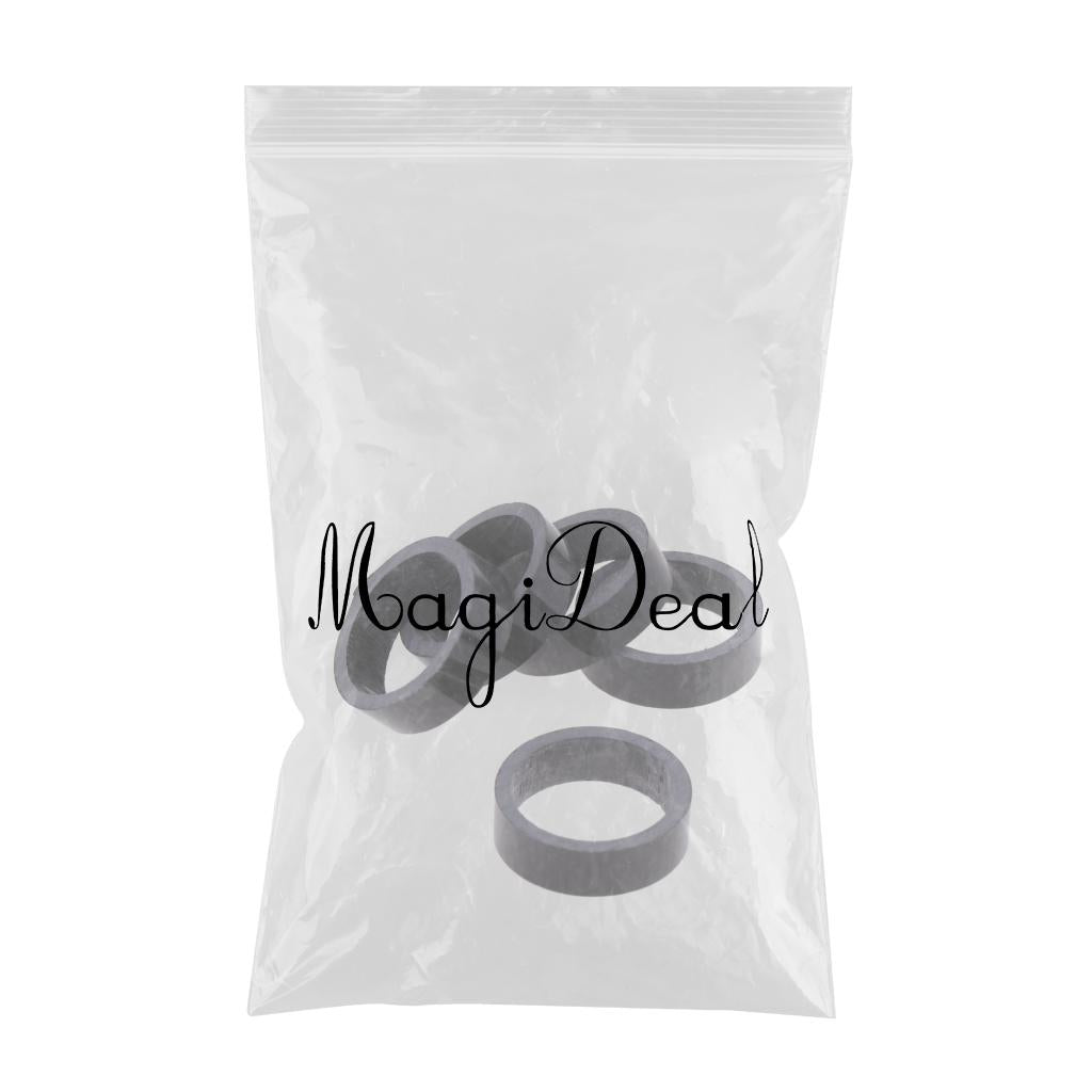 5pcs Bicycle Headset Handlebar Fork Carbon Fiber Spacers Stem Washer Raise