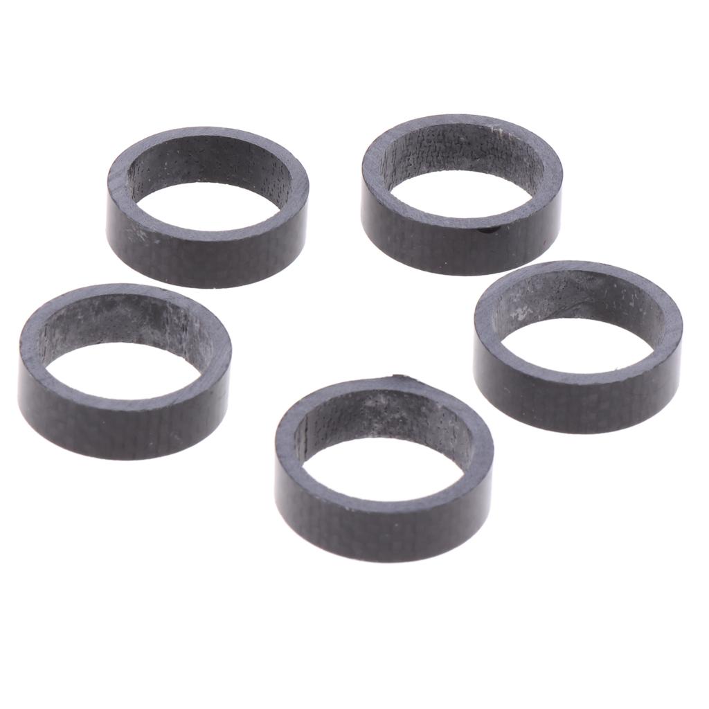 5pcs Bicycle Headset Handlebar Fork Carbon Fiber Spacers Stem Washer Raise