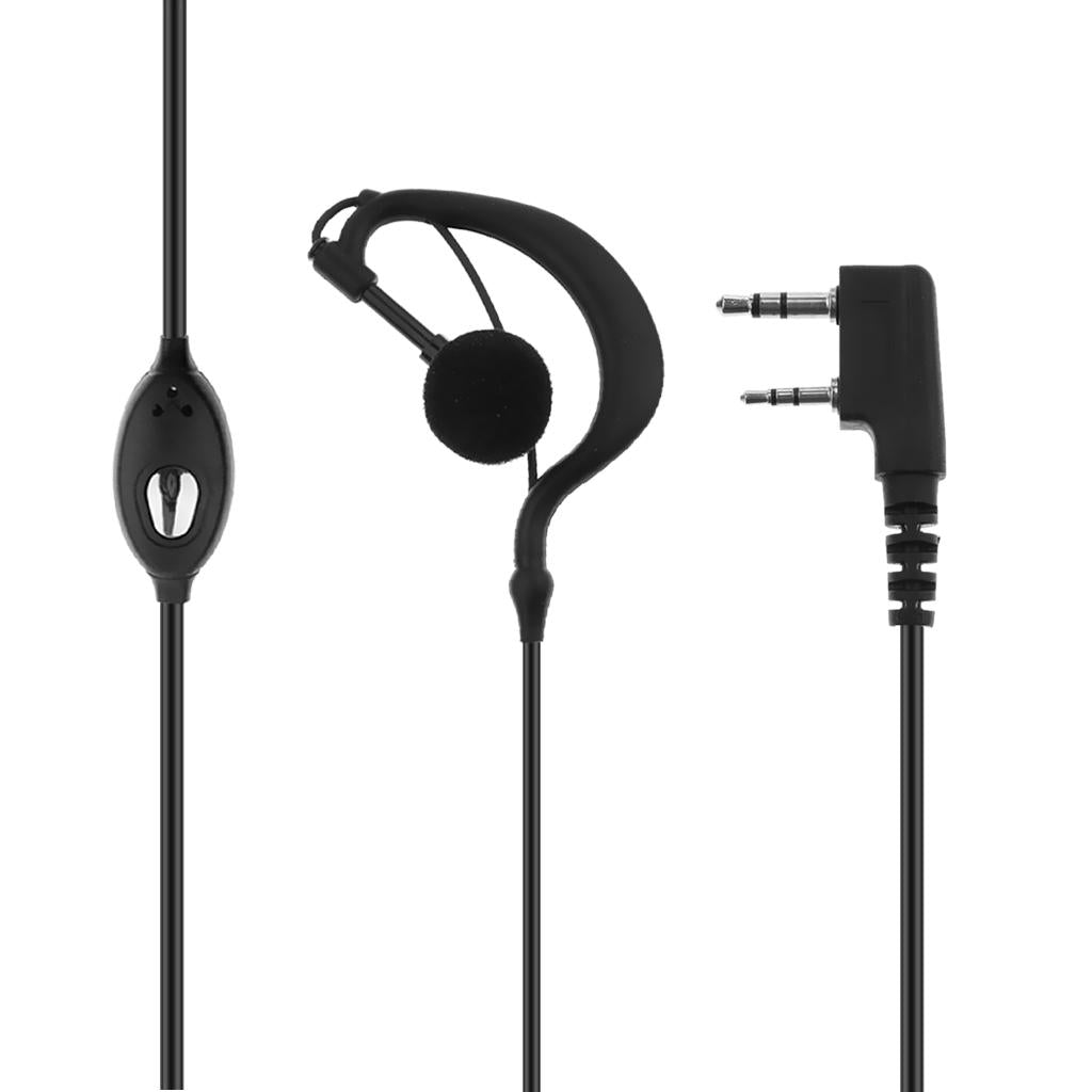 1 Piece Walkie Talkie Headset Earpiece for Two Way Radio Parts Black