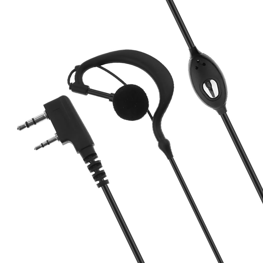 1 Piece Walkie Talkie Headset Earpiece for Two Way Radio Parts Black