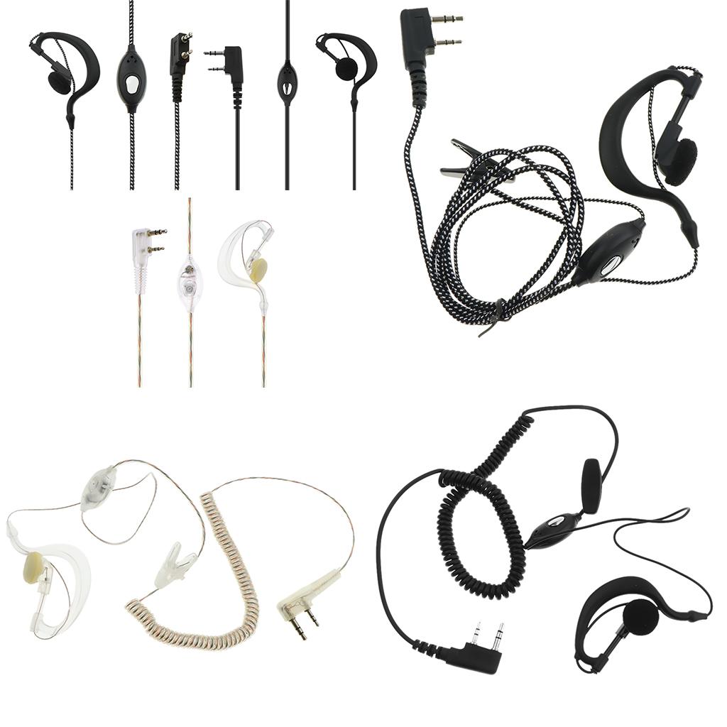 1 Piece Walkie Talkie Headset Earpiece for Two Way Radio Parts Black