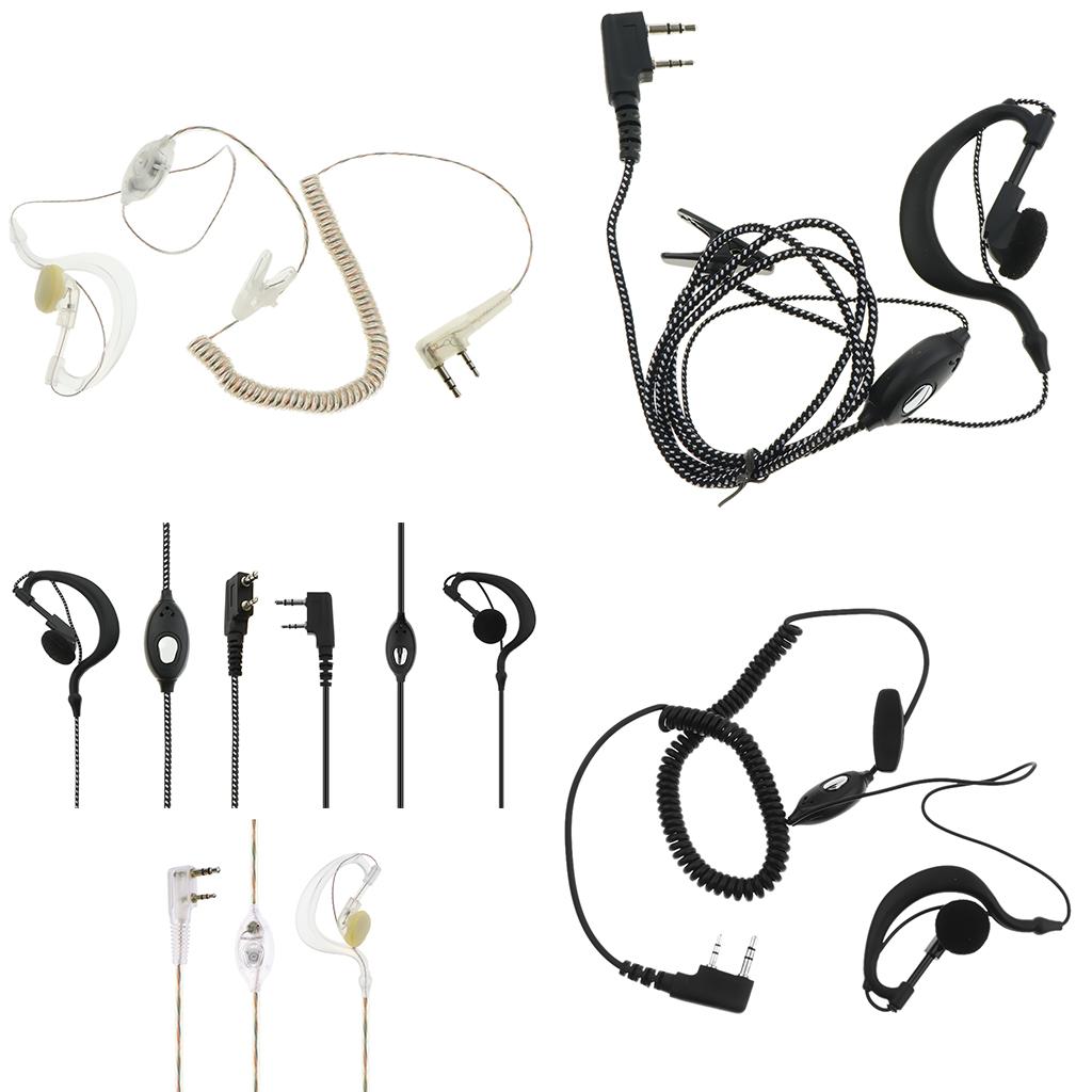 1 Piece Walkie Talkie Headset Earpiece for Two Way Radio Parts Black