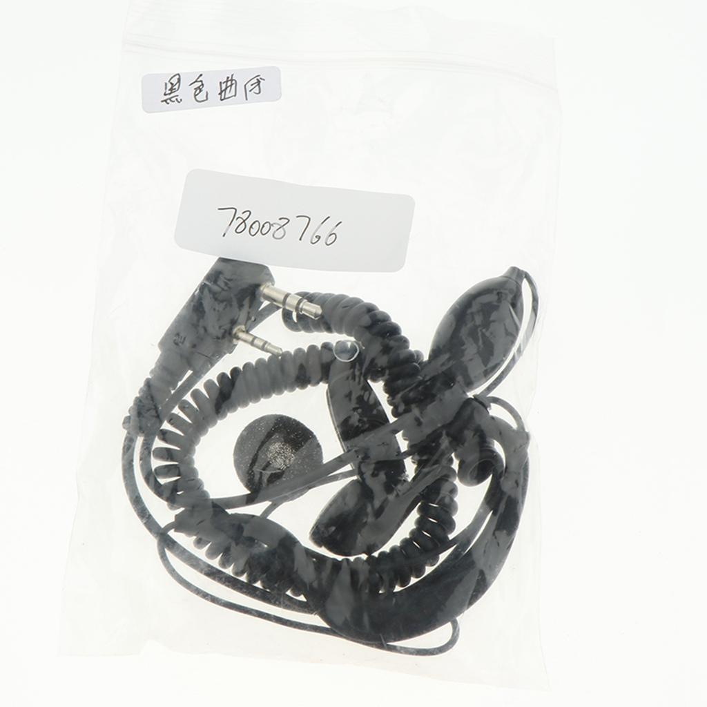 1 Piece Walkie Talkie Headset Earpiece for Two Way Radio Parts Black