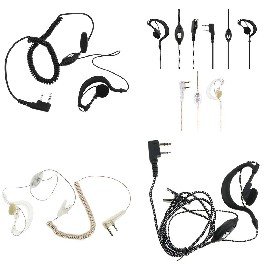 1 Piece Walkie Talkie Headset Earpiece for Two Way Radio Parts Black