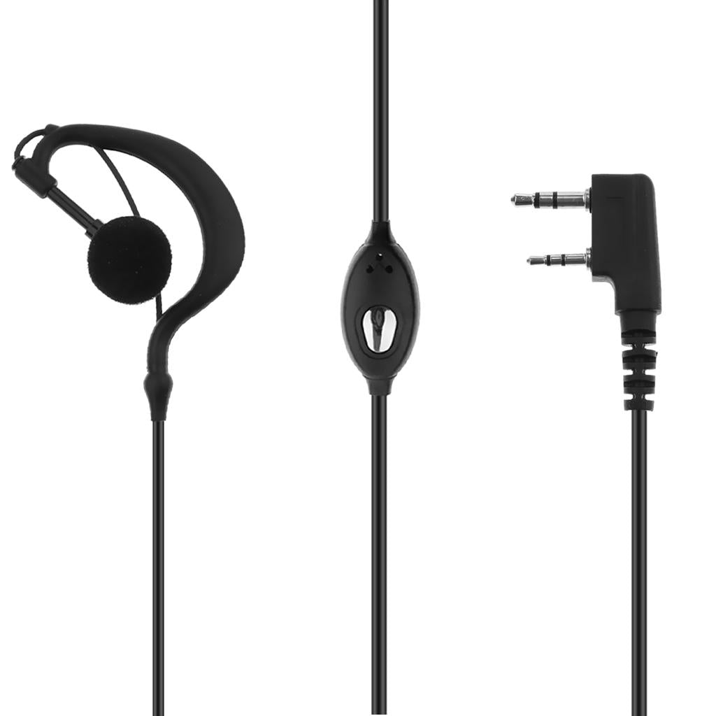 1 Piece Walkie Talkie Headset Earpiece for Two Way Radio Parts Black