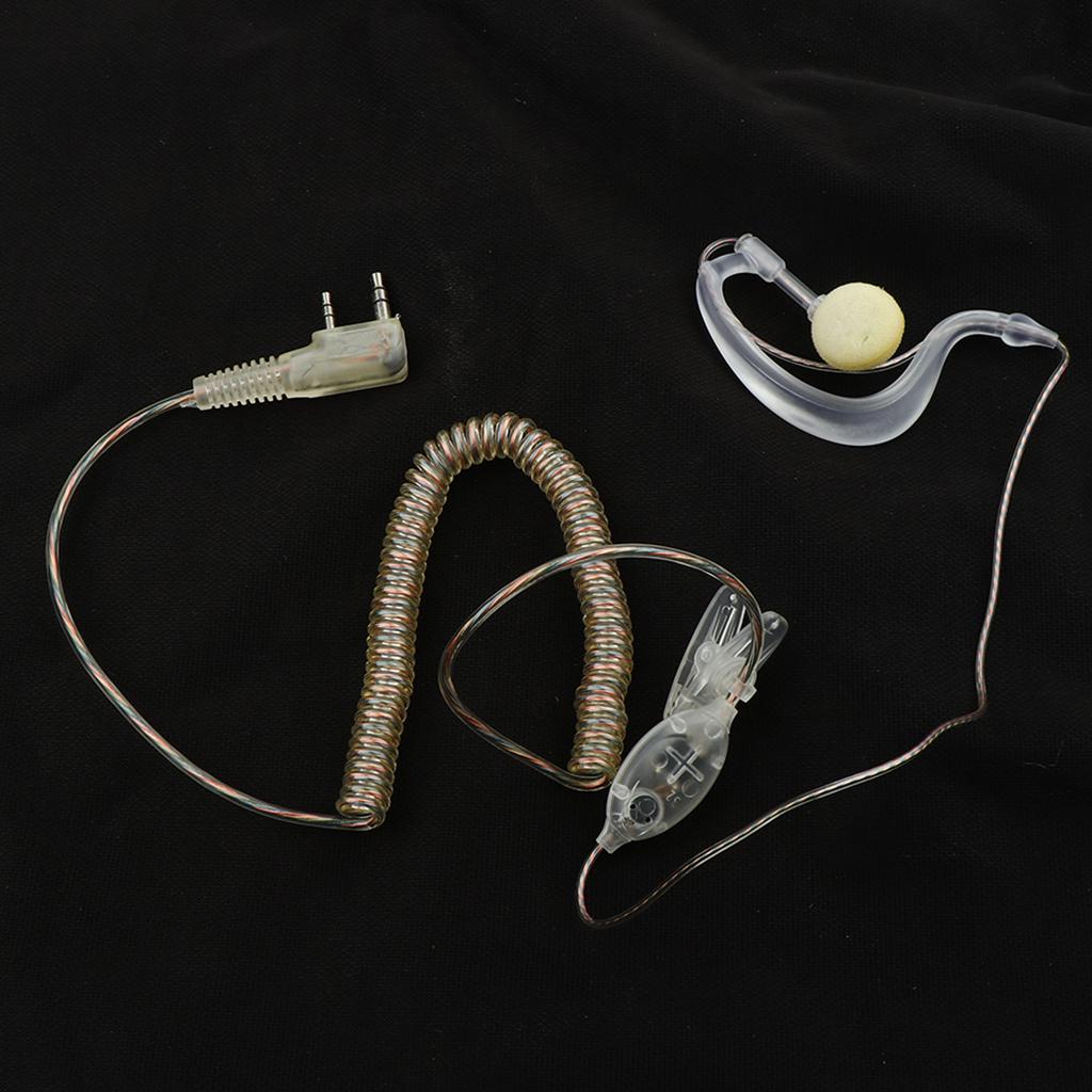 1 Piece Walkie Talkie Headset Earpiece for Two Way Radio Parts Transparent