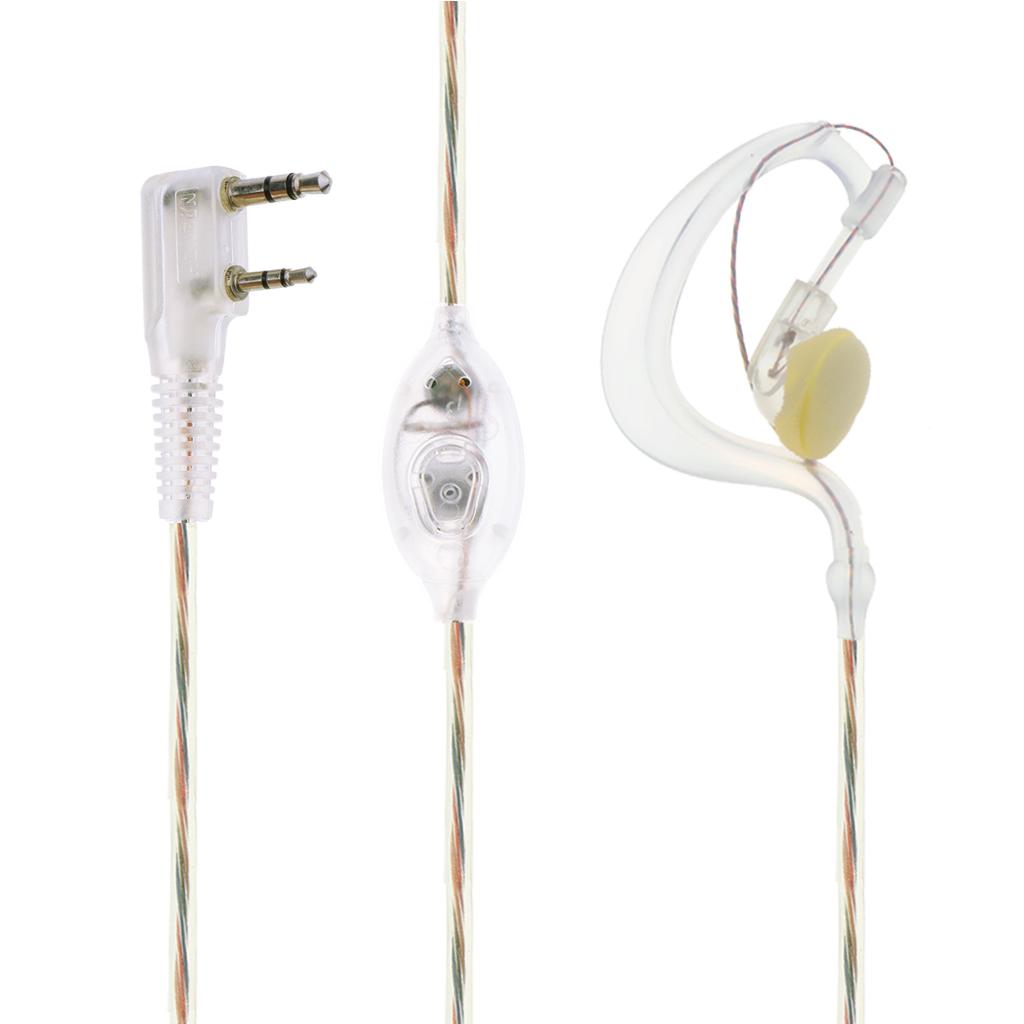 1 Piece Walkie Talkie Headset Earpiece for Two Way Radio Parts Transparent