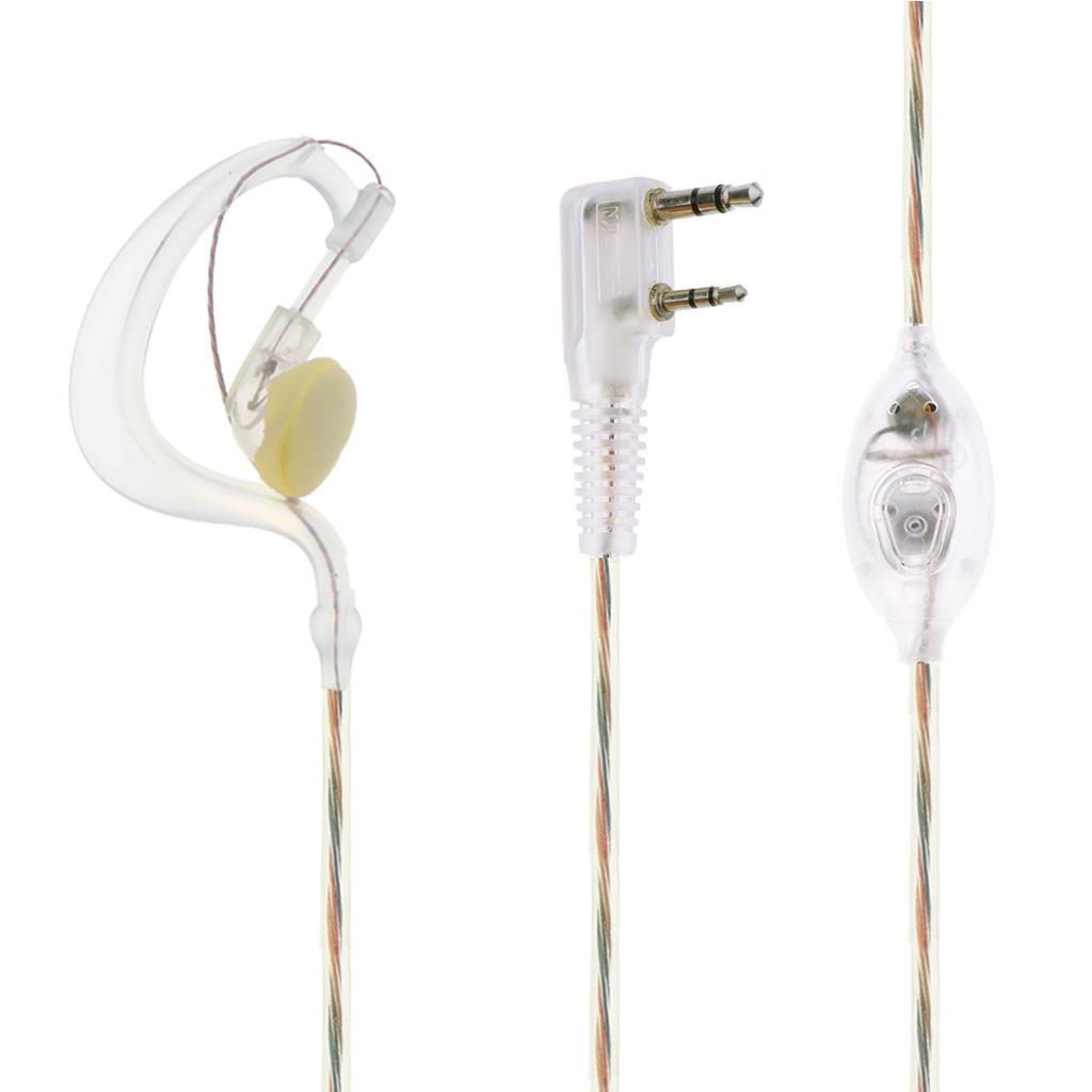 1 Piece Walkie Talkie Headset Earpiece for Two Way Radio Parts Transparent
