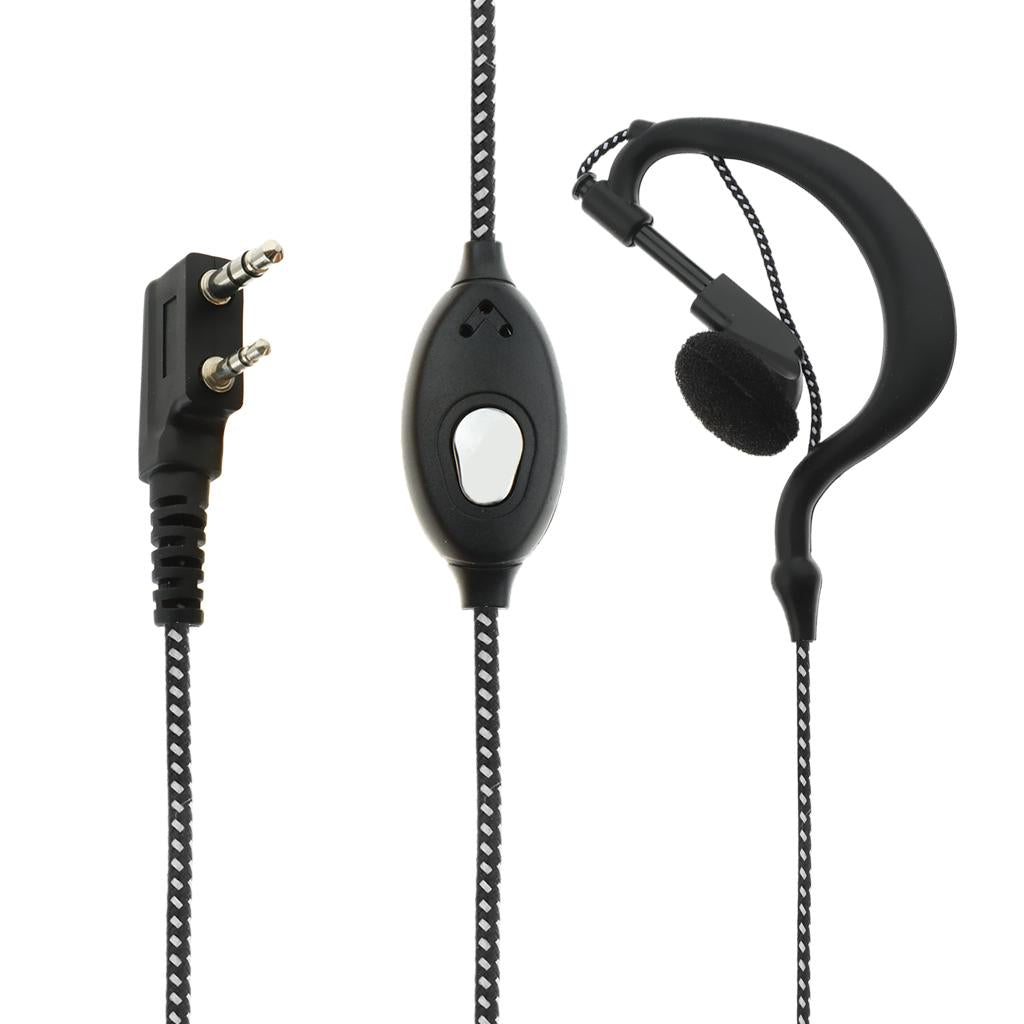 1 Piece Walkie Talkie Headset Earpiece for Two Way Radio Parts Black White