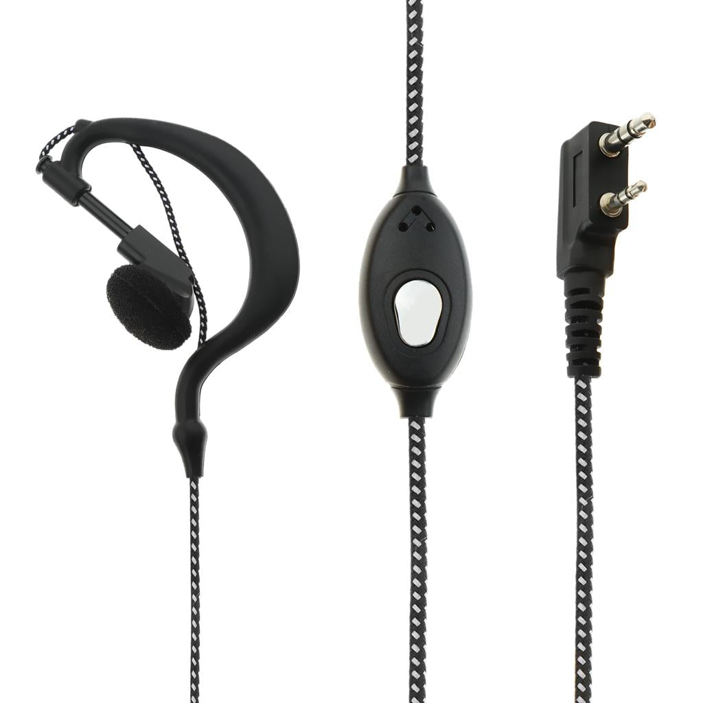 1 Piece Walkie Talkie Headset Earpiece for Two Way Radio Parts Black White