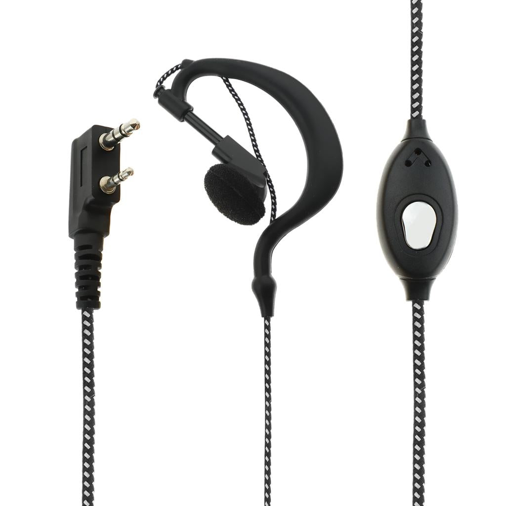 1 Piece Walkie Talkie Headset Earpiece for Two Way Radio Parts Black White