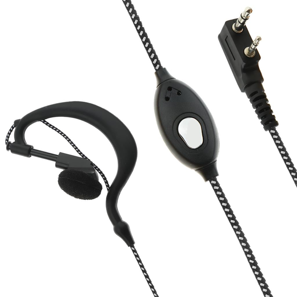 1 Piece Walkie Talkie Headset Earpiece for Two Way Radio Parts Black White