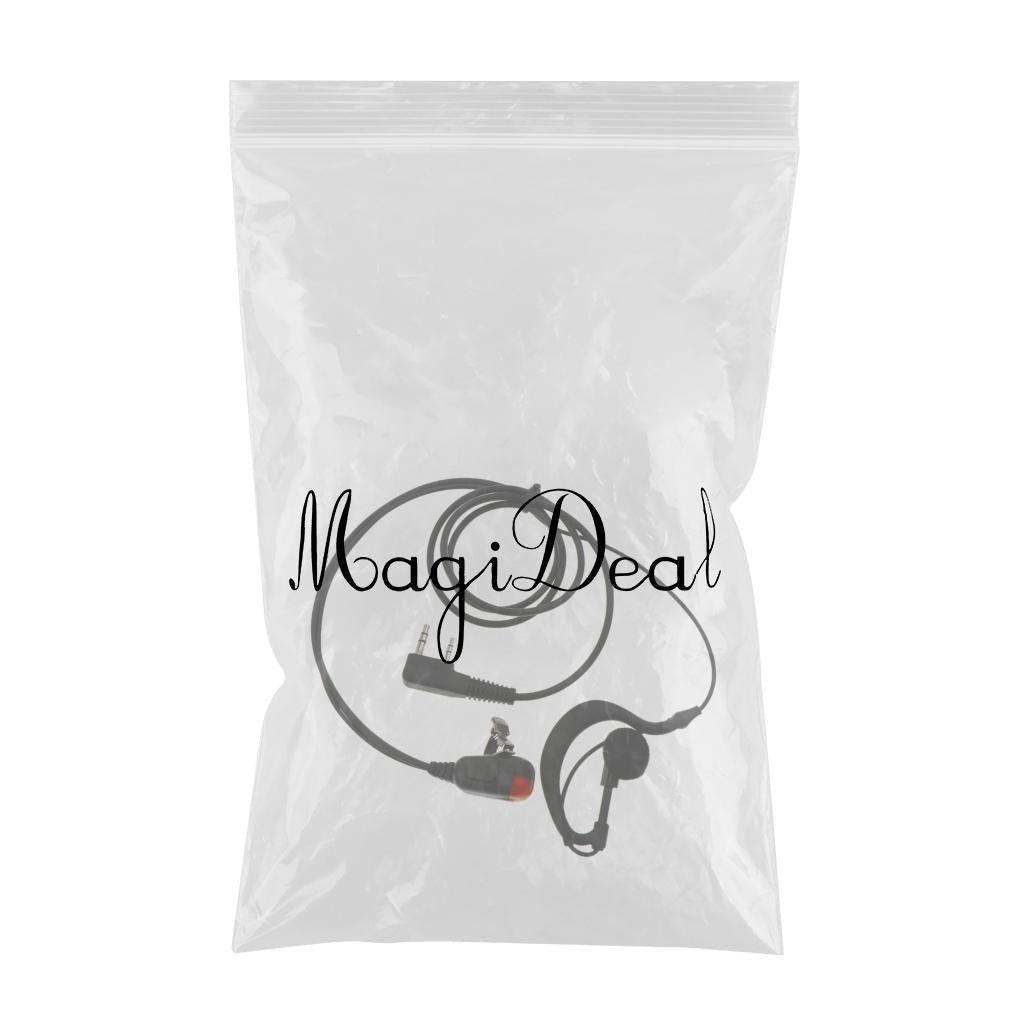 Durable 2 Pins Two Way Earhook Earphone Headset PTT Clip-on Condenser Microphone