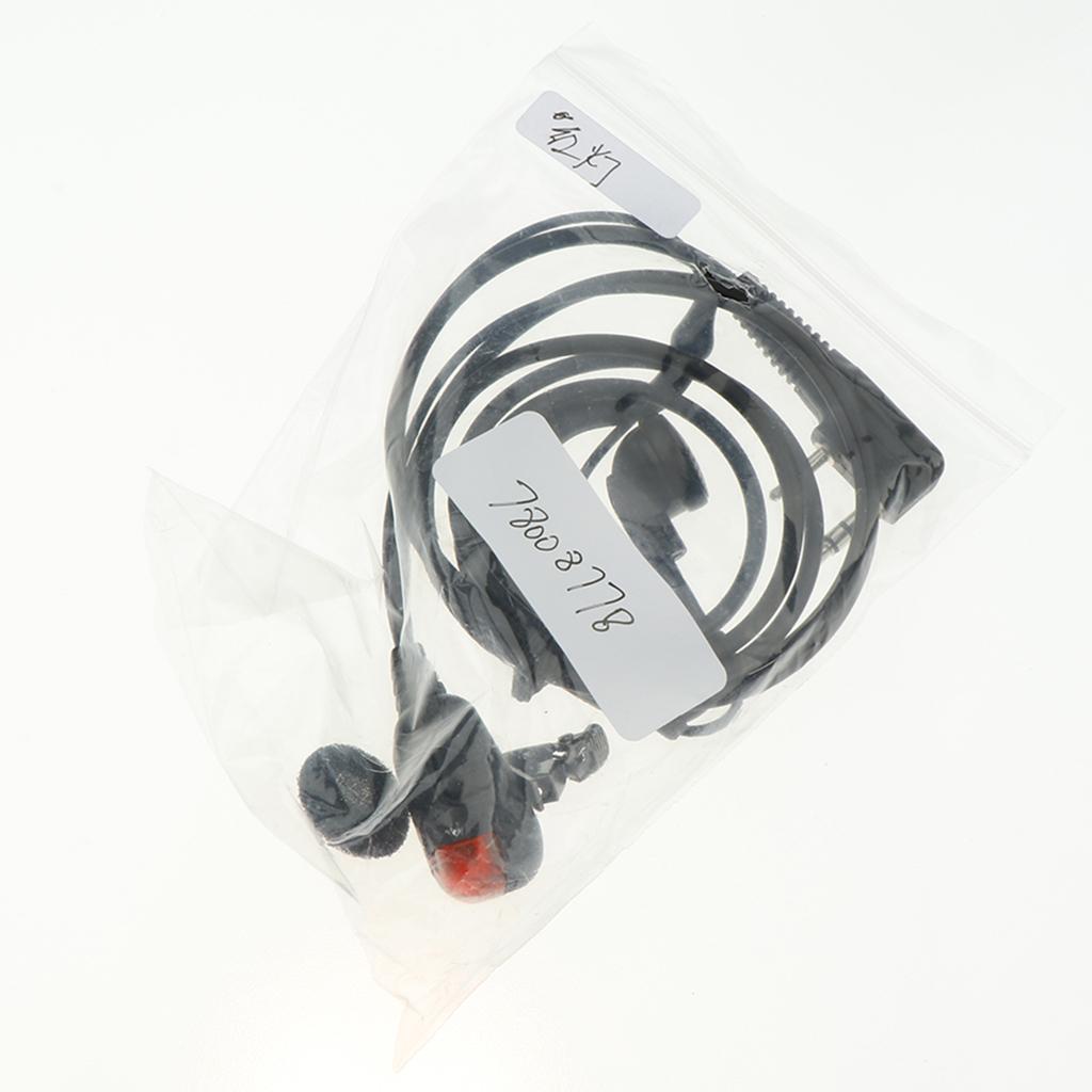 Durable 2 Pins Two Way Earhook Earphone Headset PTT Clip-on Condenser Microphone
