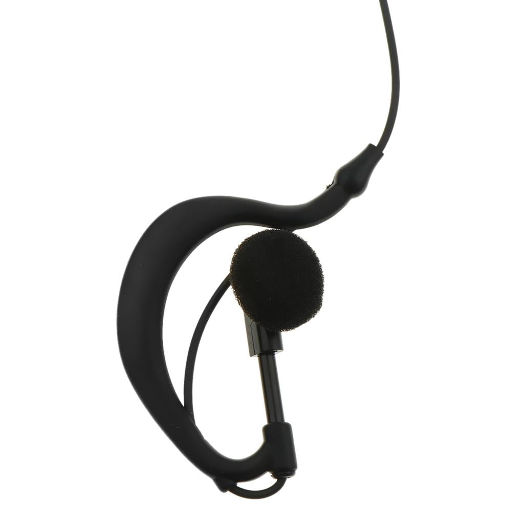 Durable 2 Pins Two Way Earhook Earphone Headset PTT Clip-on Condenser Microphone