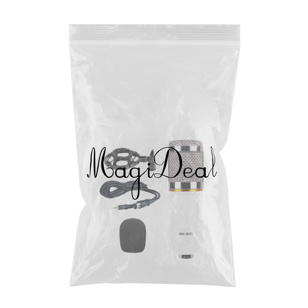 Wired Microphone Handheld Microphone for KTV With Round Circle -White