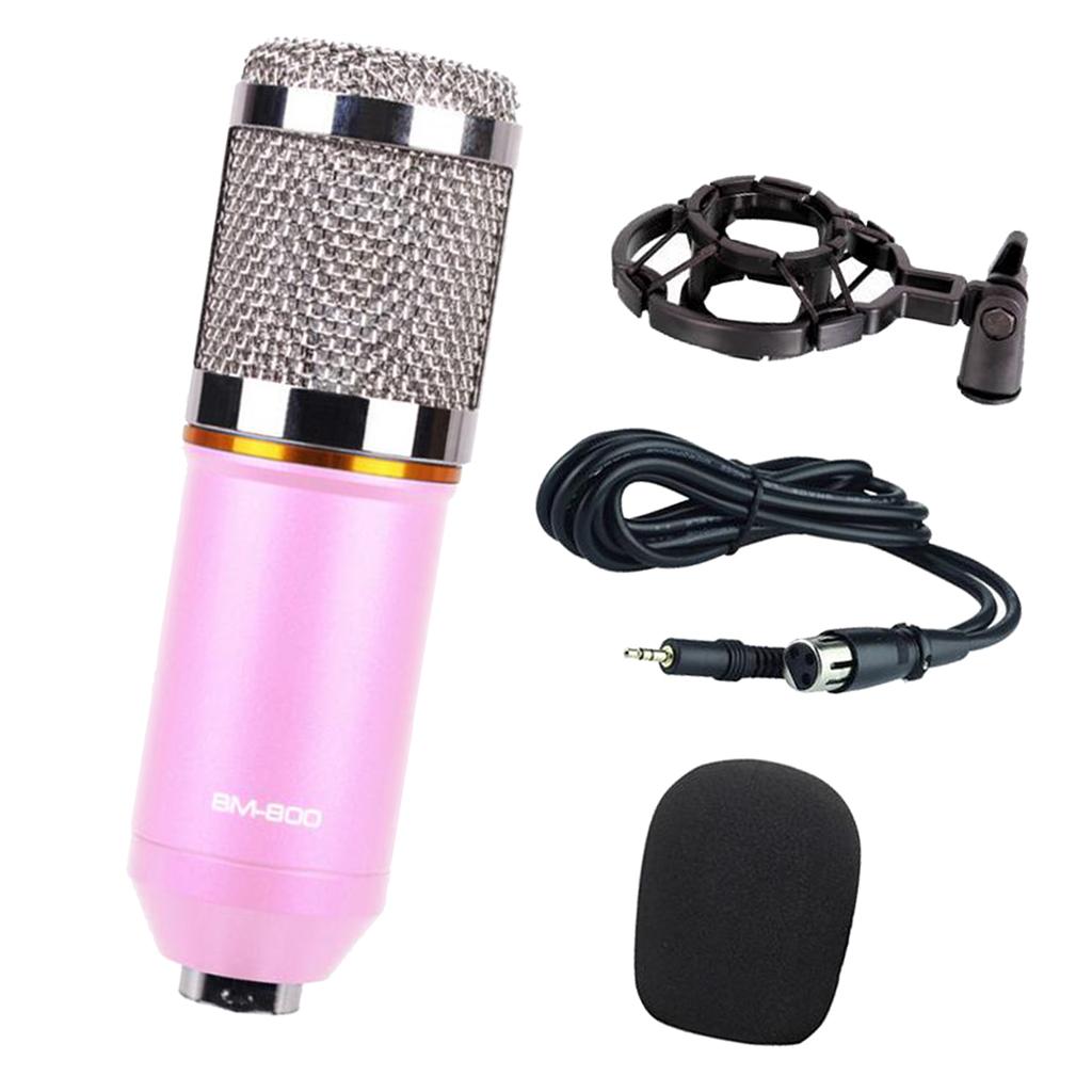Wired Microphone Handheld Microphone for KTV With Round Circle -Pink