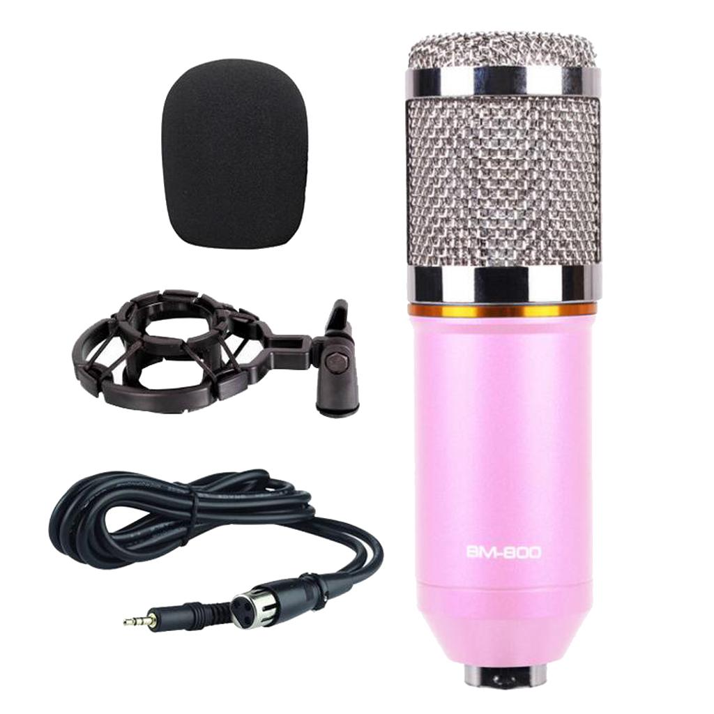 Wired Microphone Handheld Microphone for KTV With Round Circle -Pink