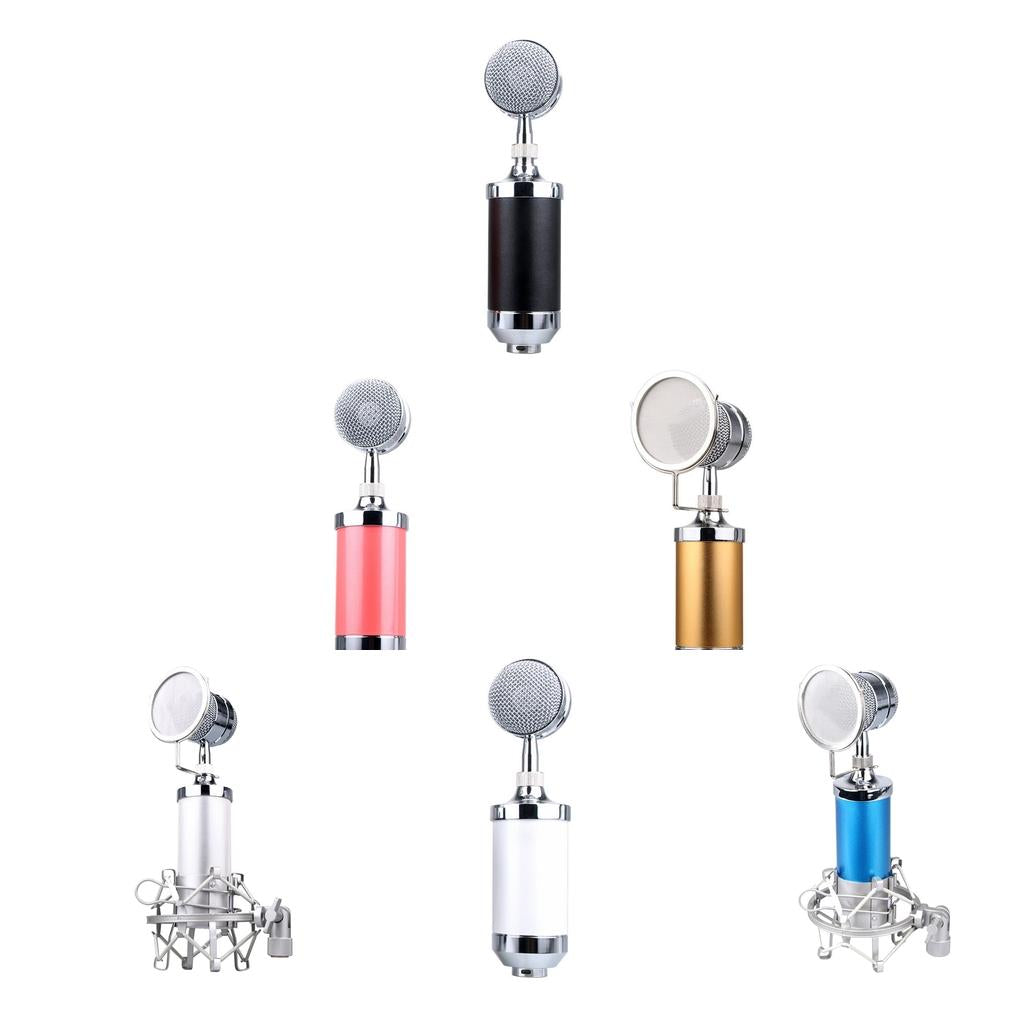 Mini Condenser Mobile Phone Microphone for Karaoke Multi Colors White