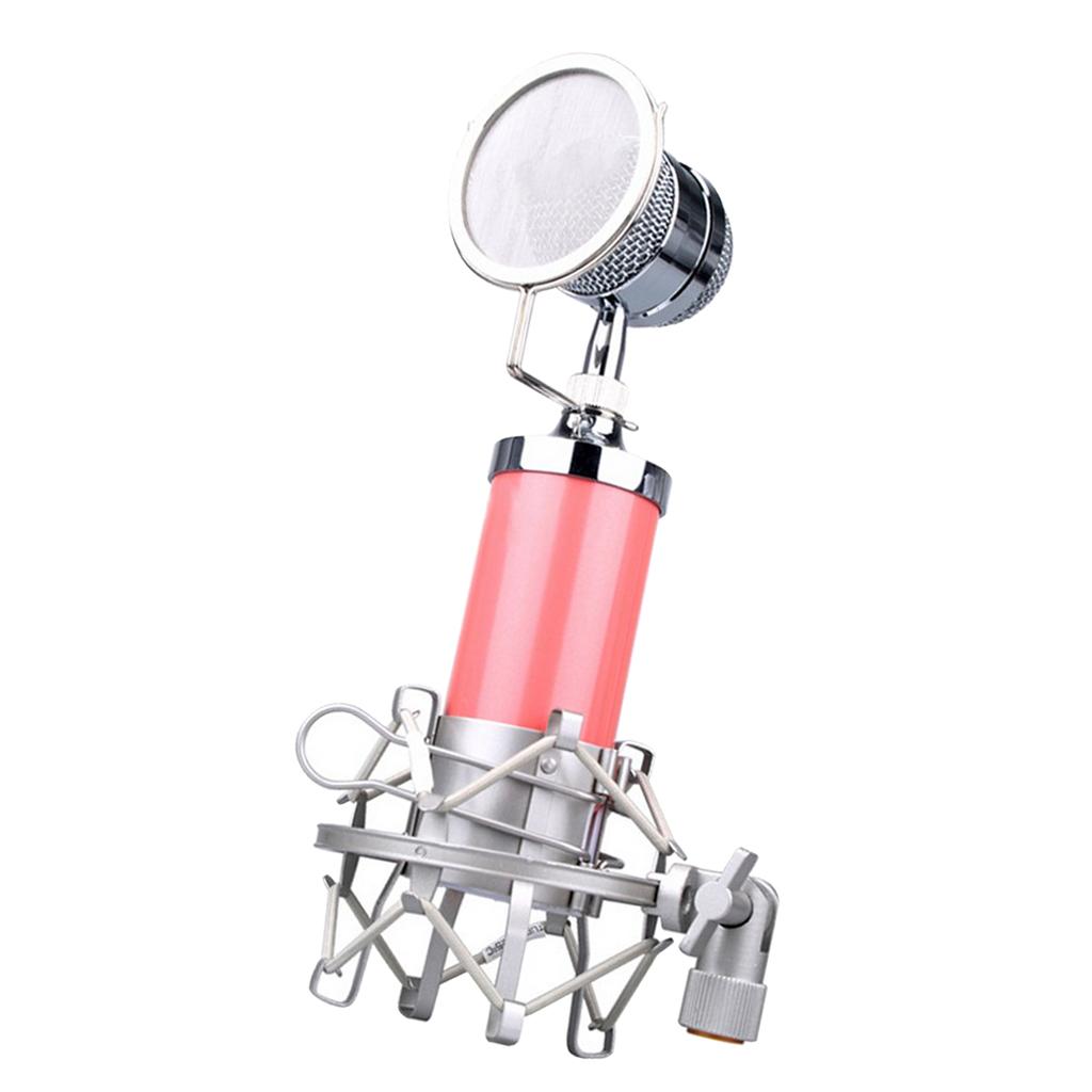Mini Condenser Mobile Phone Microphone for Karaoke Multi Colors Pink