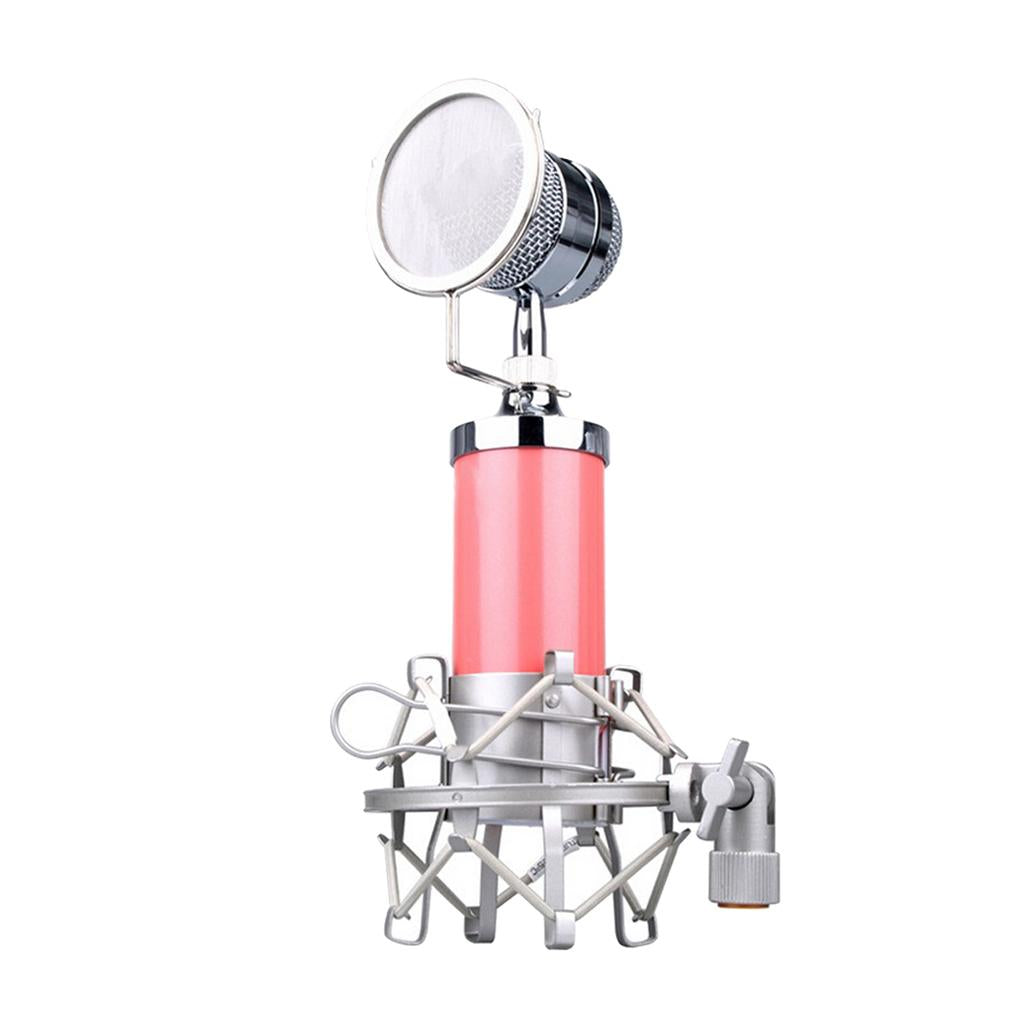 Mini Condenser Mobile Phone Microphone for Karaoke Multi Colors Pink