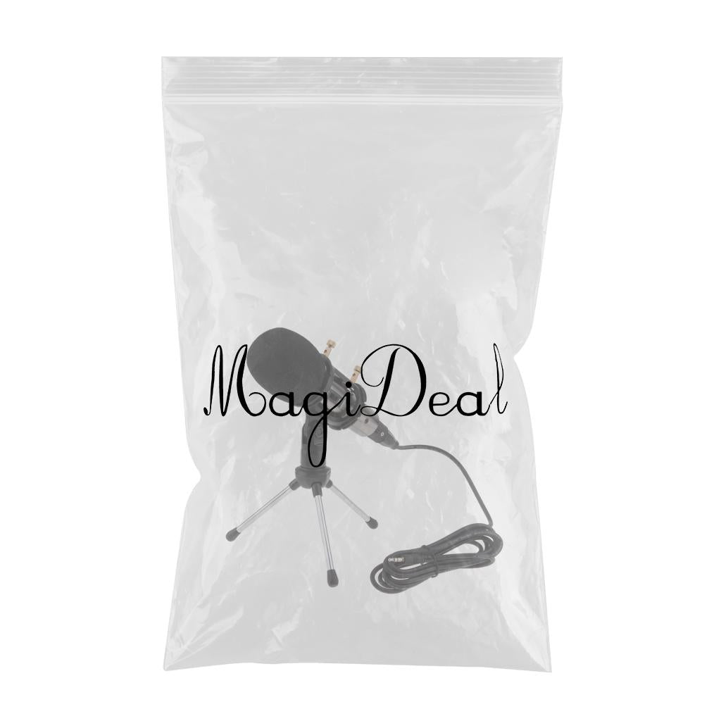 1Set Cardioid Condenser Microphone for Mobile Tablet PC Laptop Karaoke Black