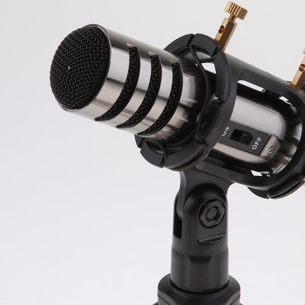 1Set Cardioid Condenser Microphone for Mobile Tablet PC Laptop Karaoke Black