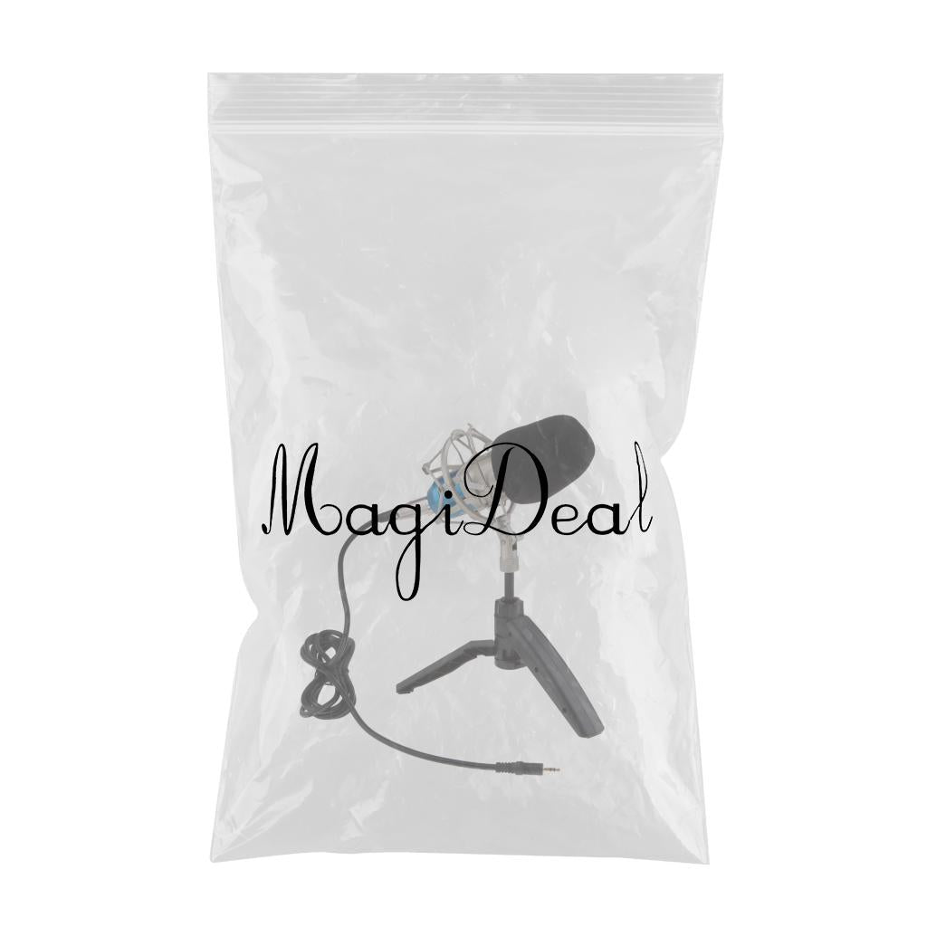 USB Table Studio Condenser Microphone with Tripod Stand Filter Shield Gold