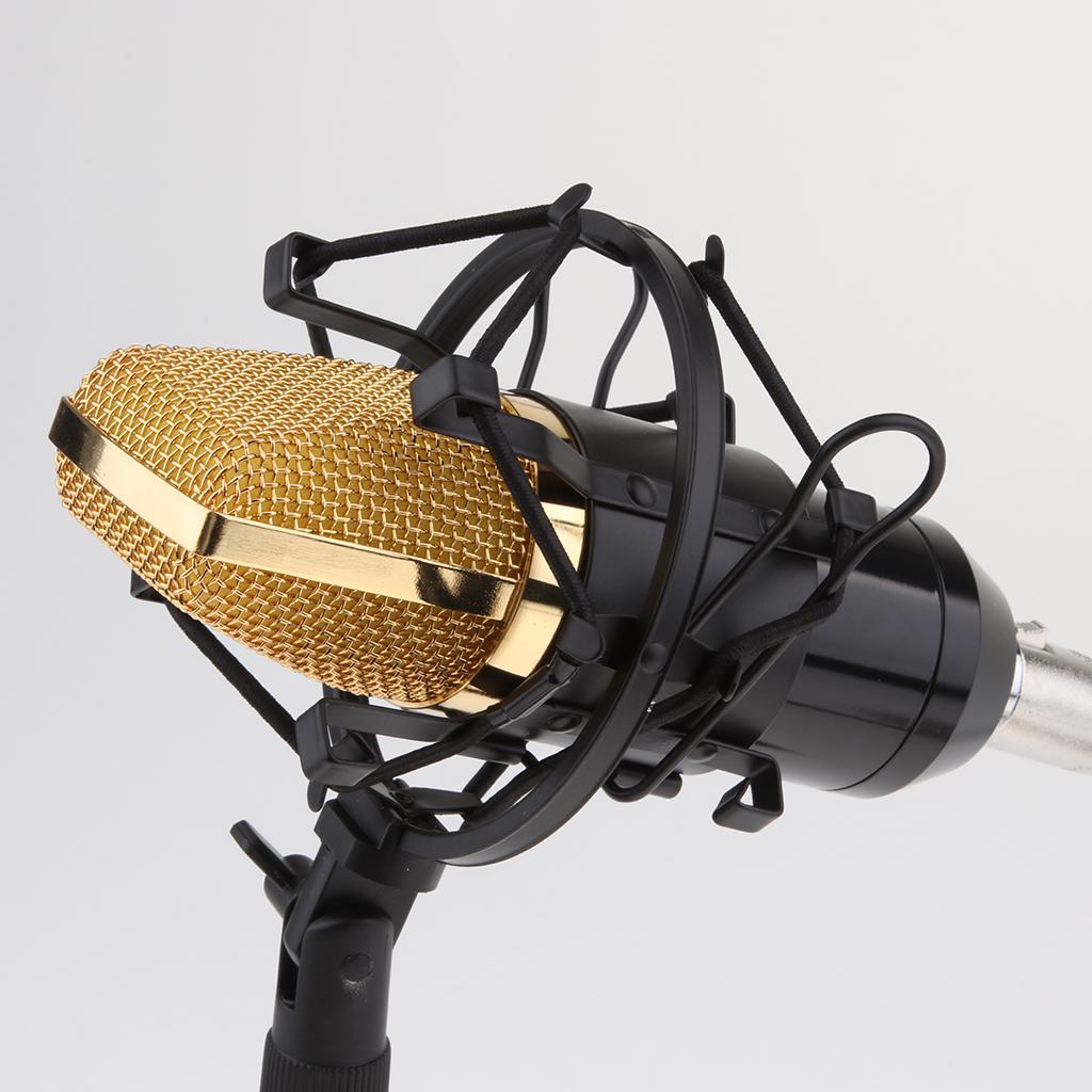 USB Table Studio Condenser Microphone with Tripod Stand Filter Shield Silver