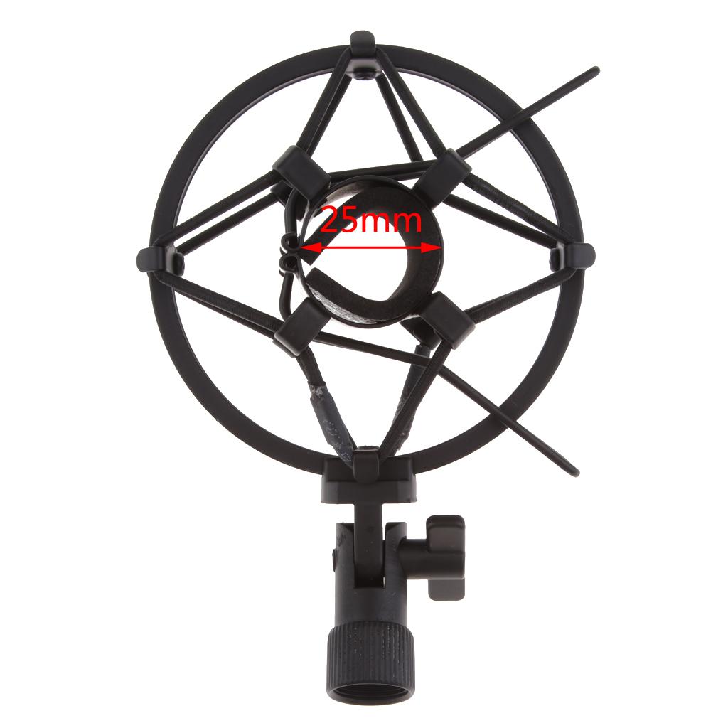Stainless Steel Microphone Anti-Vibration Shock Mount Black