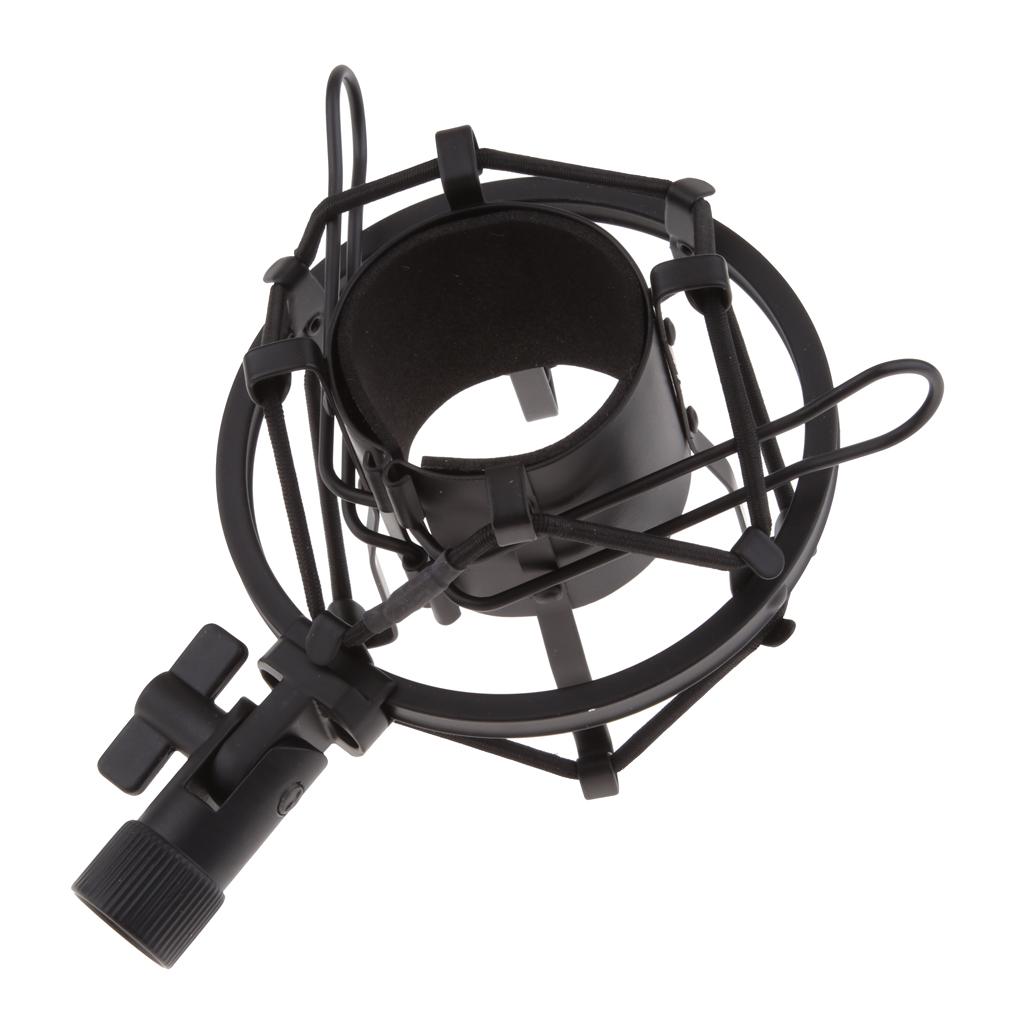 Stainless Steel Microphone  Anti-Vibration Shock Mount  Black-4.5cm