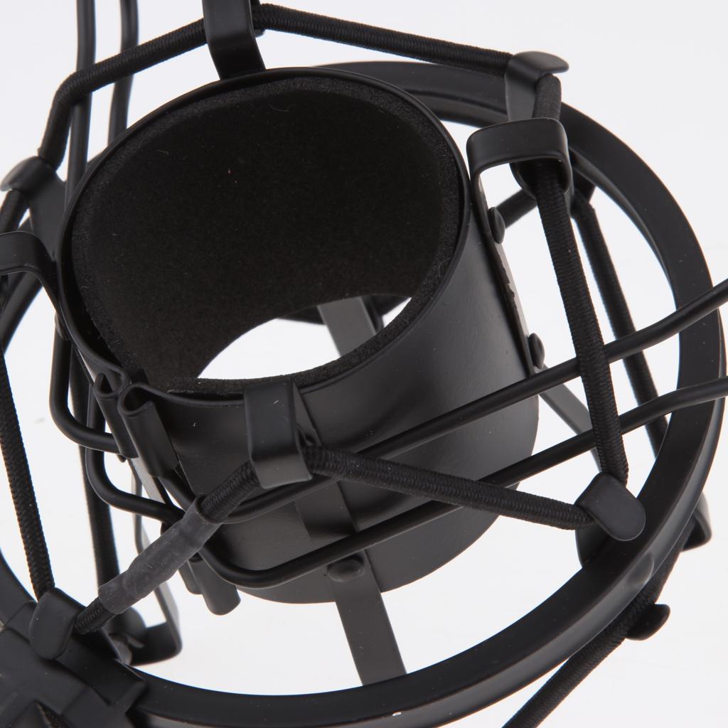 Stainless Steel Microphone  Anti-Vibration Shock Mount  Black-4.5cm