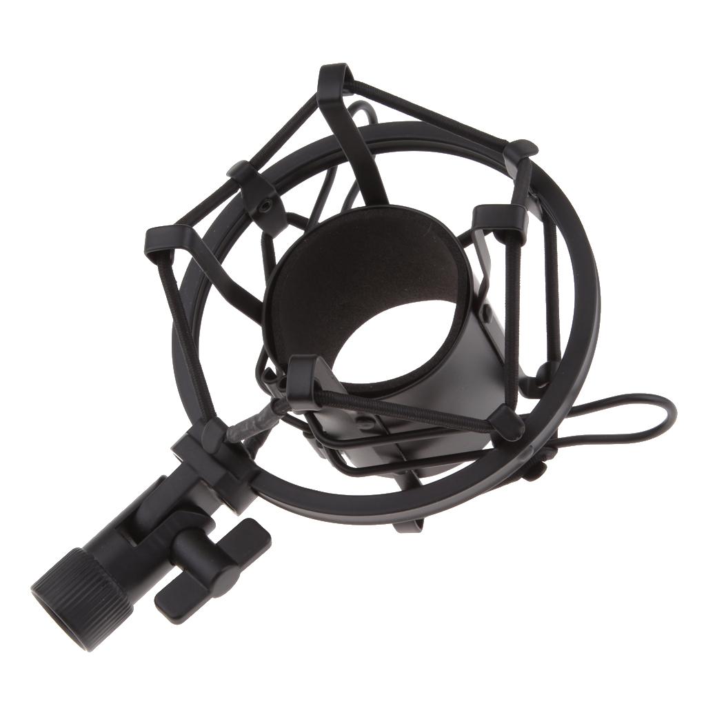 Stainless Steel Microphone  Anti-Vibration Shock Mount  Black-4.5cm