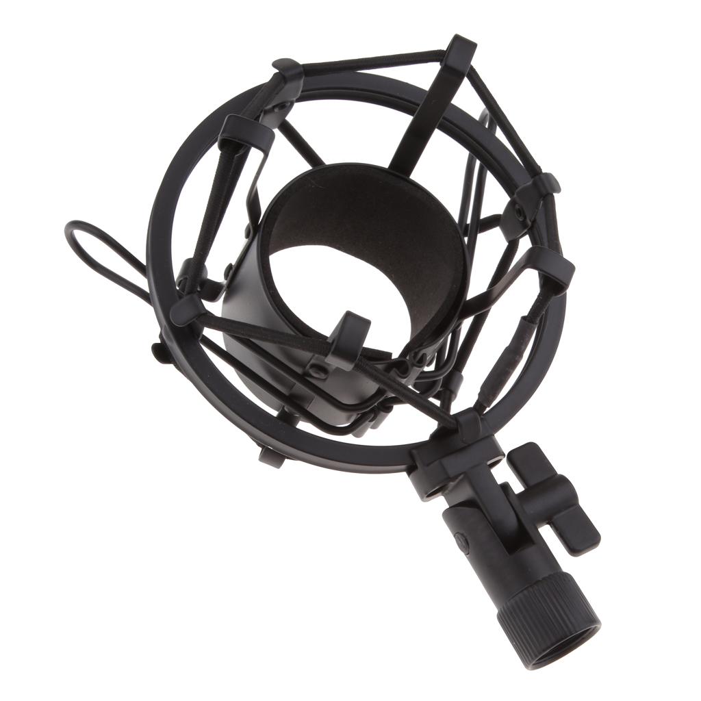 Stainless Steel Microphone  Anti-Vibration Shock Mount  Black-4.5cm